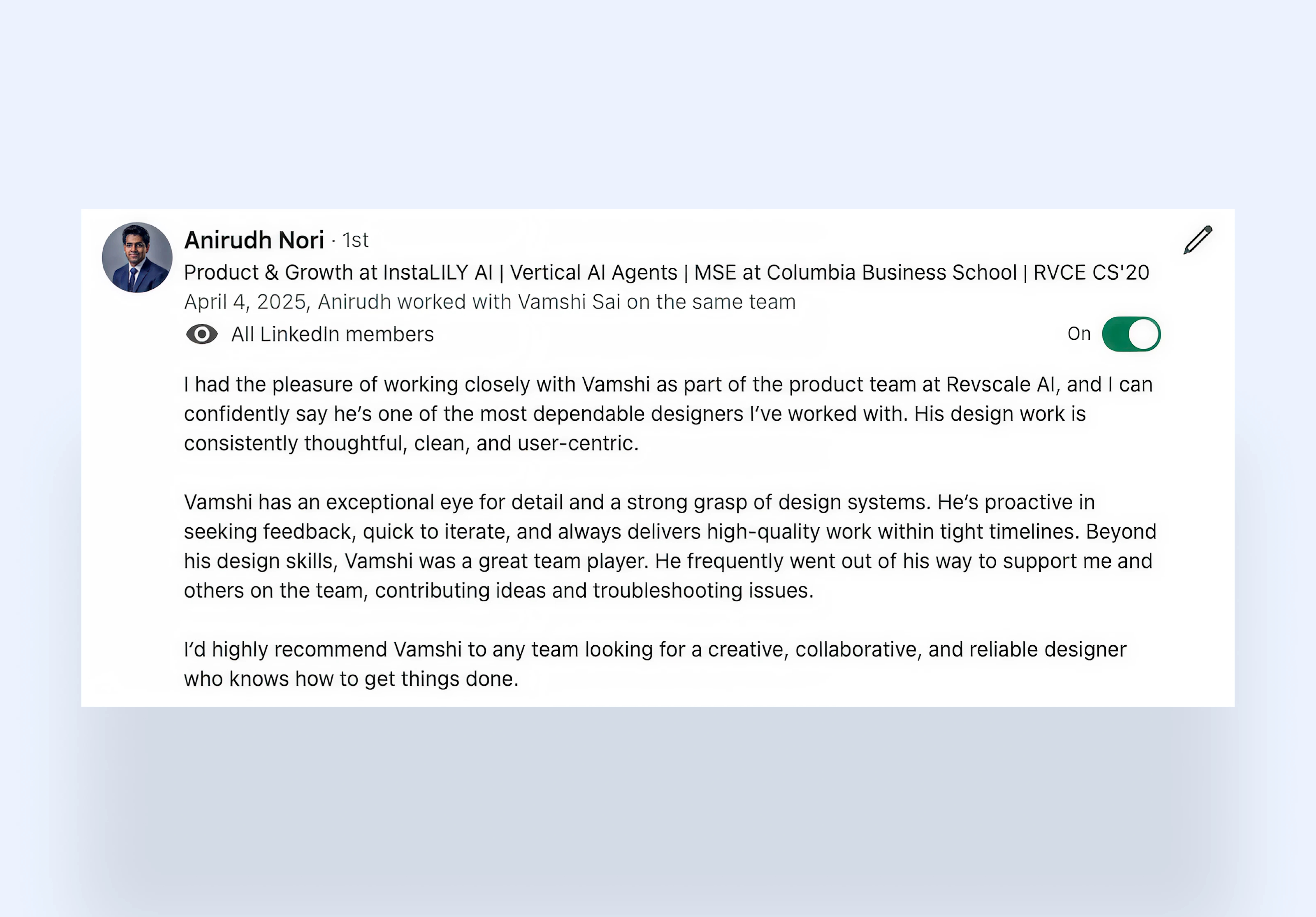 Client Testimonial