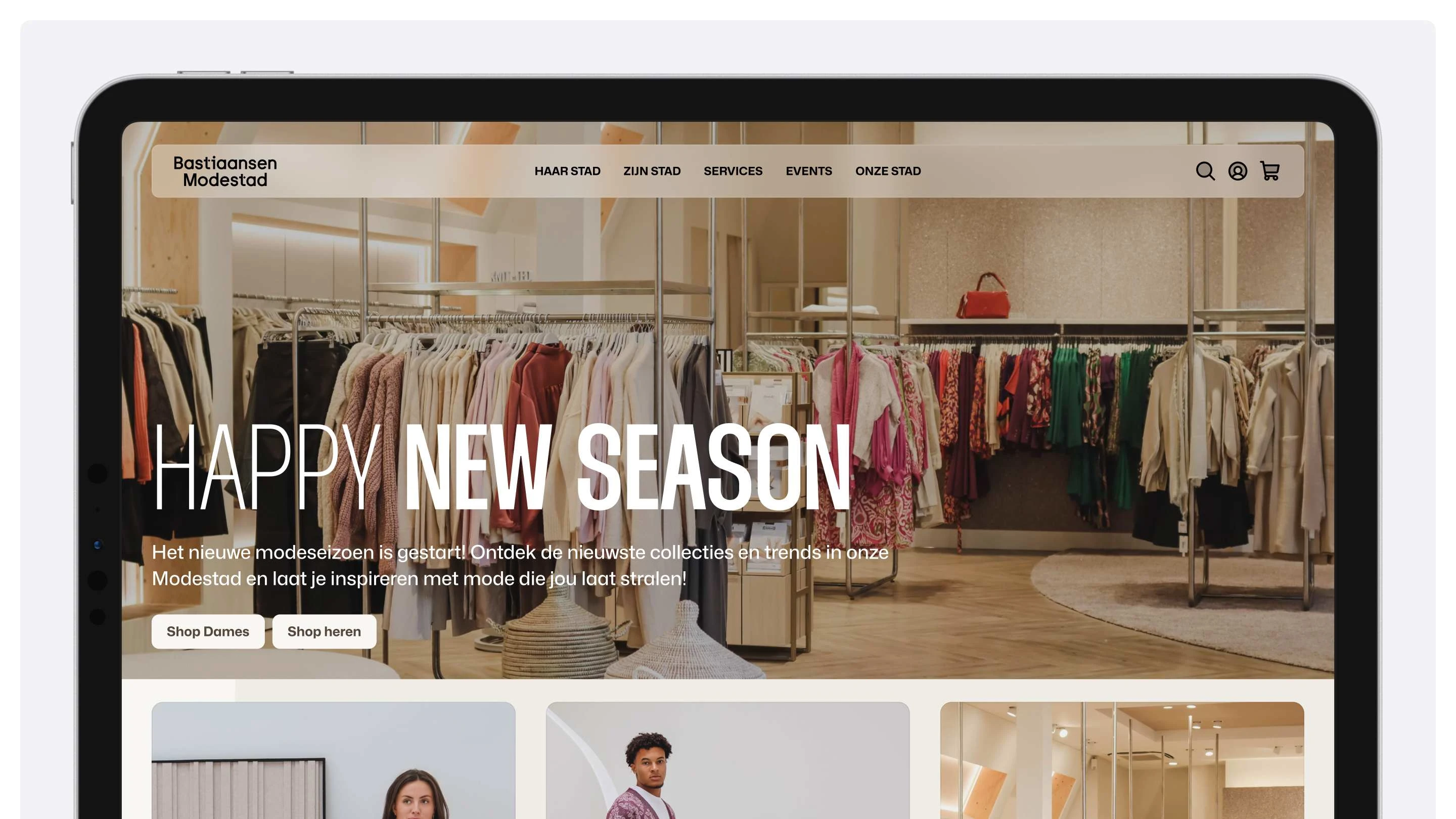 Bastiaansen Modestad's new homepage on desktop
