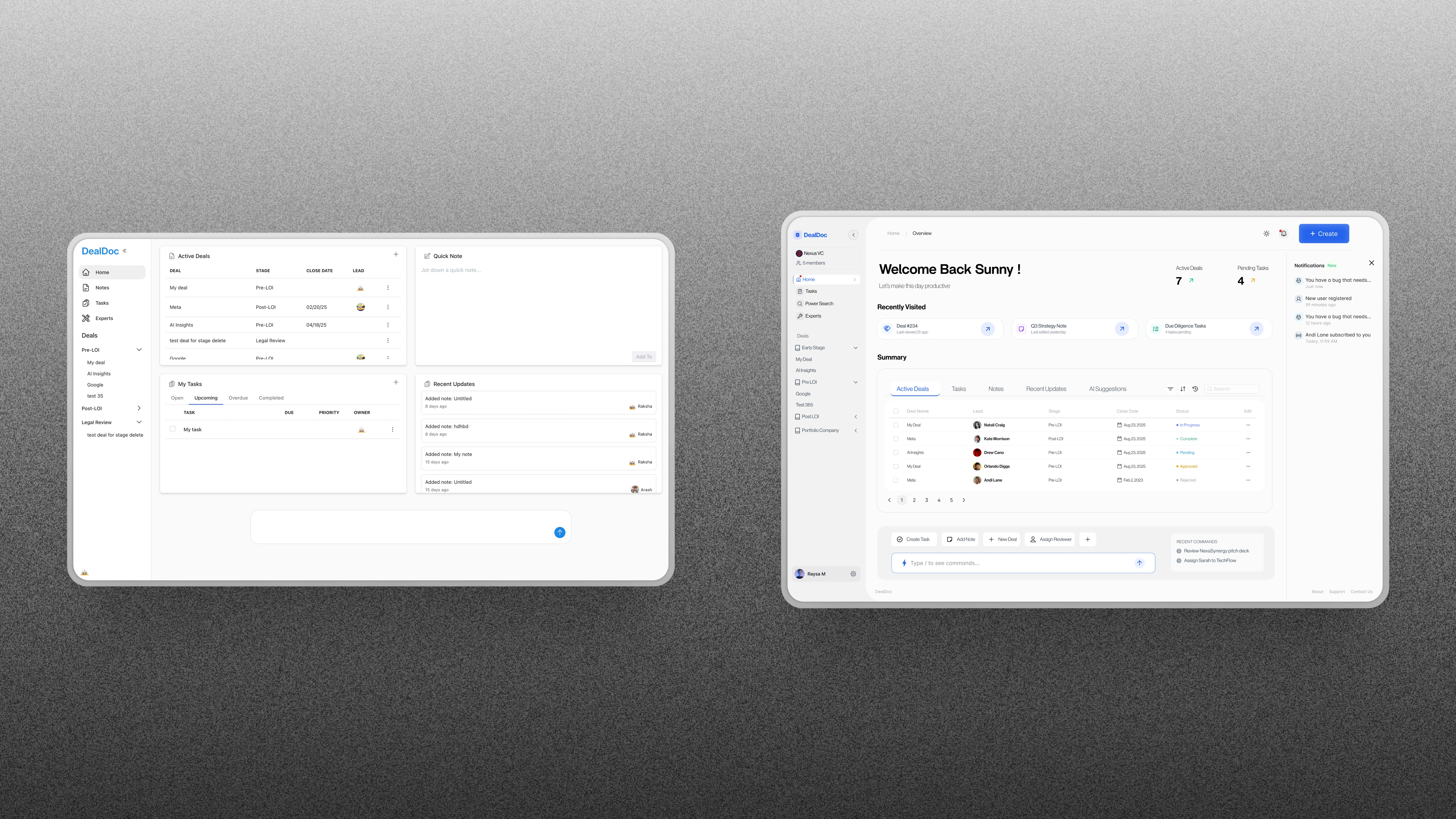The before --> After of the dashboard