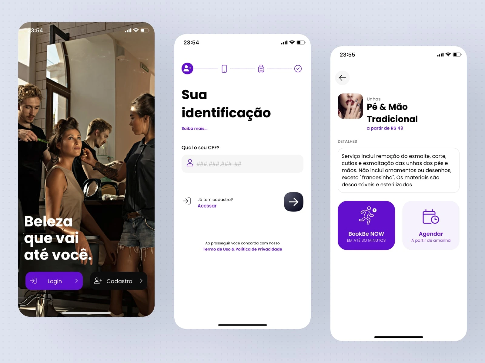 User onboarding: Simple registration with service information display