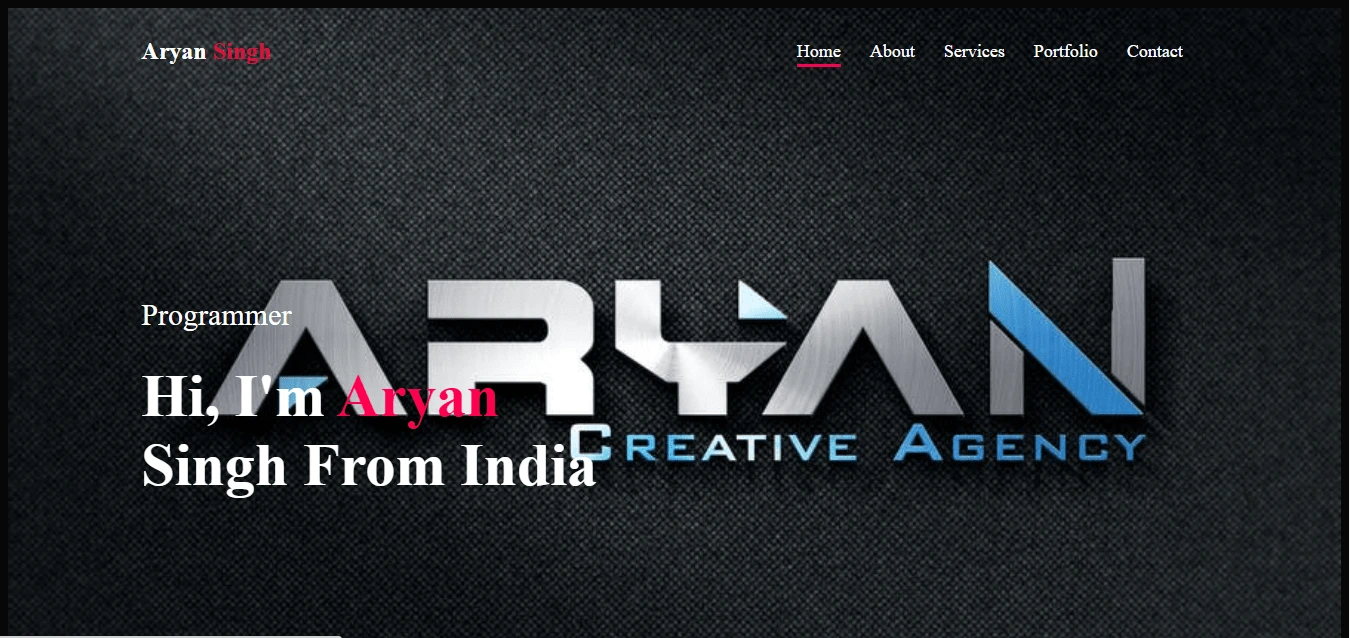 My portfolio Website layout