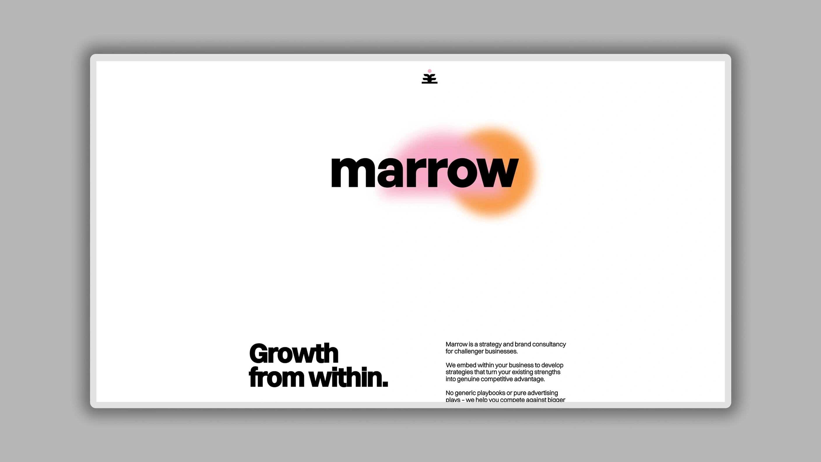 The old Marrow website before the redesign.