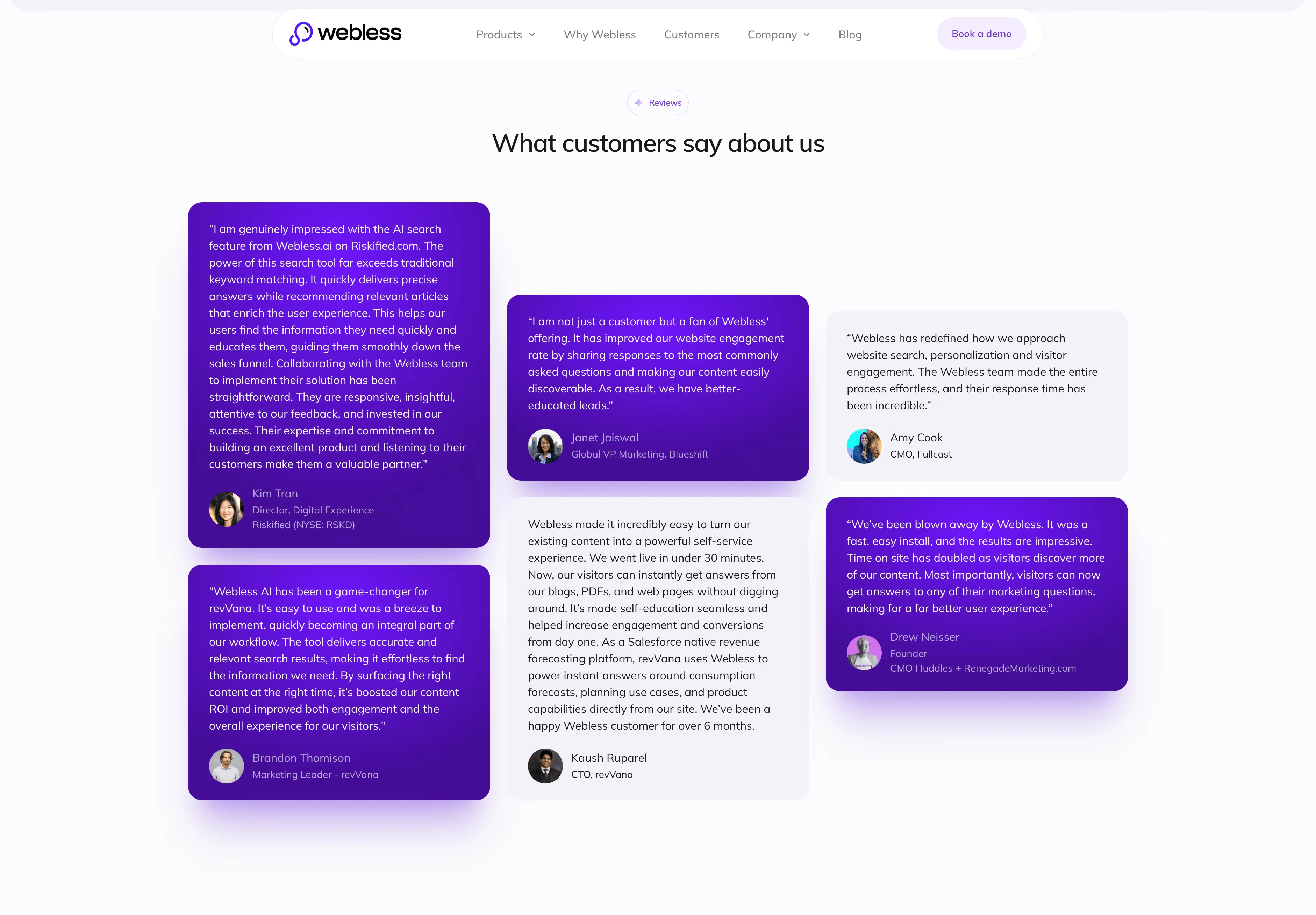 Testimonial grid