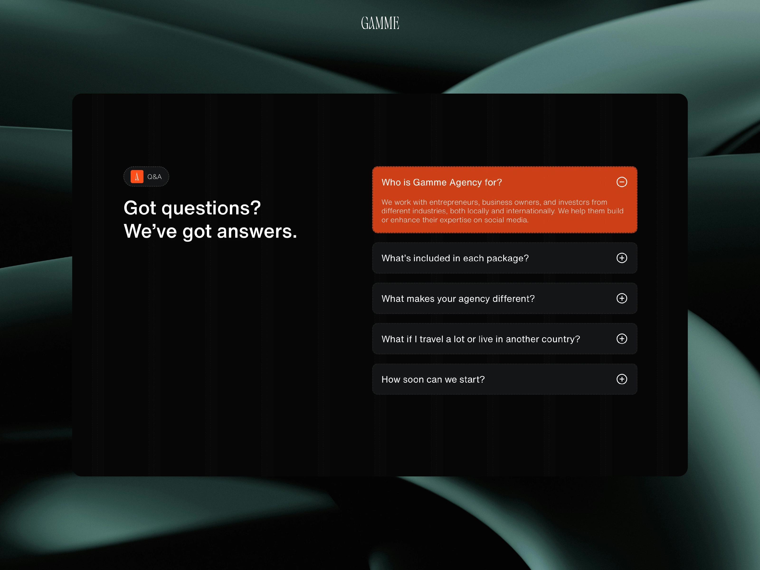 Q&A section