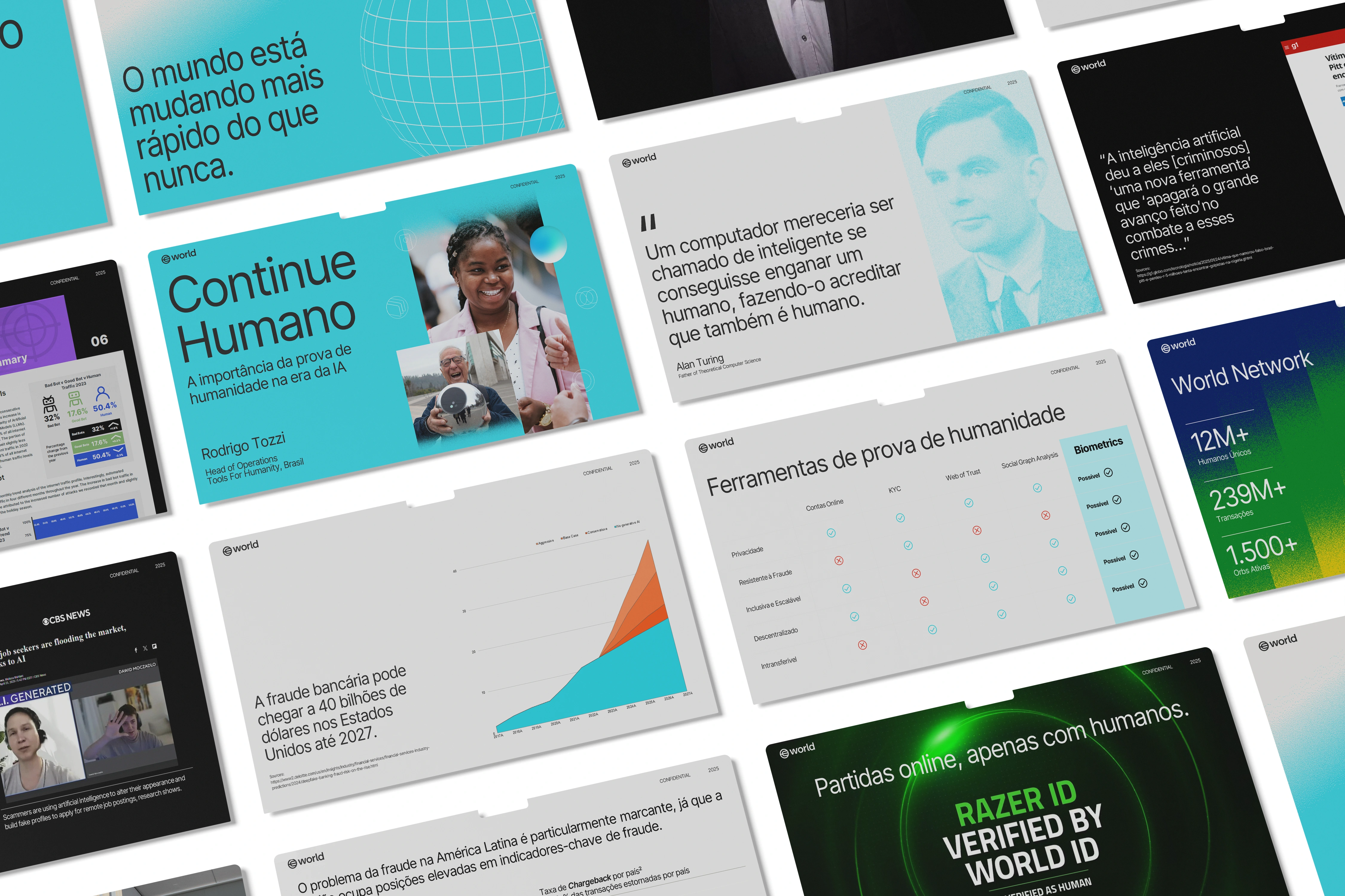 Interactive Pitch Deck redesign for Tools for Humanity (Brazil), a startup behind the World human verification.