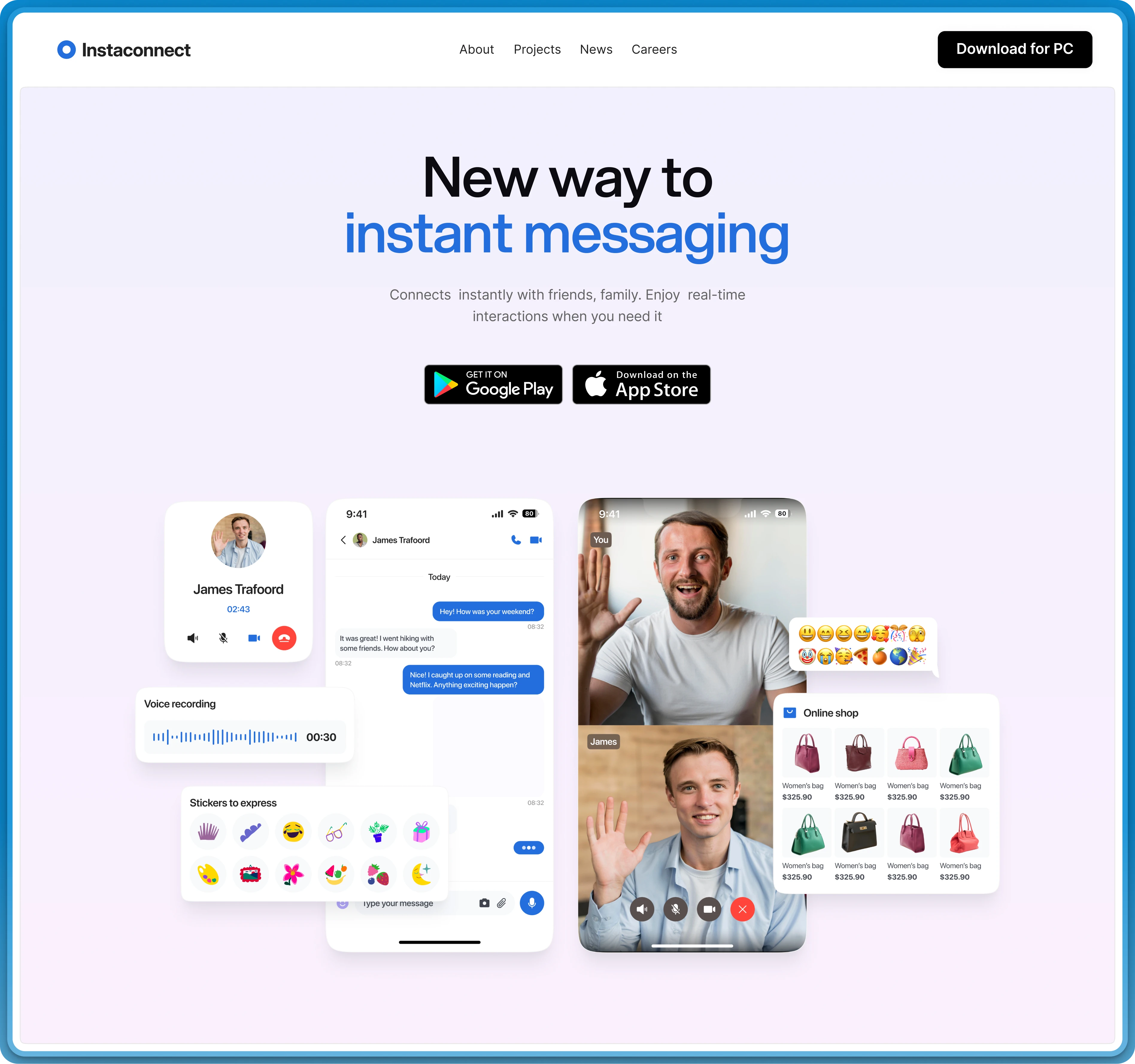 InstaConnect Landing Page