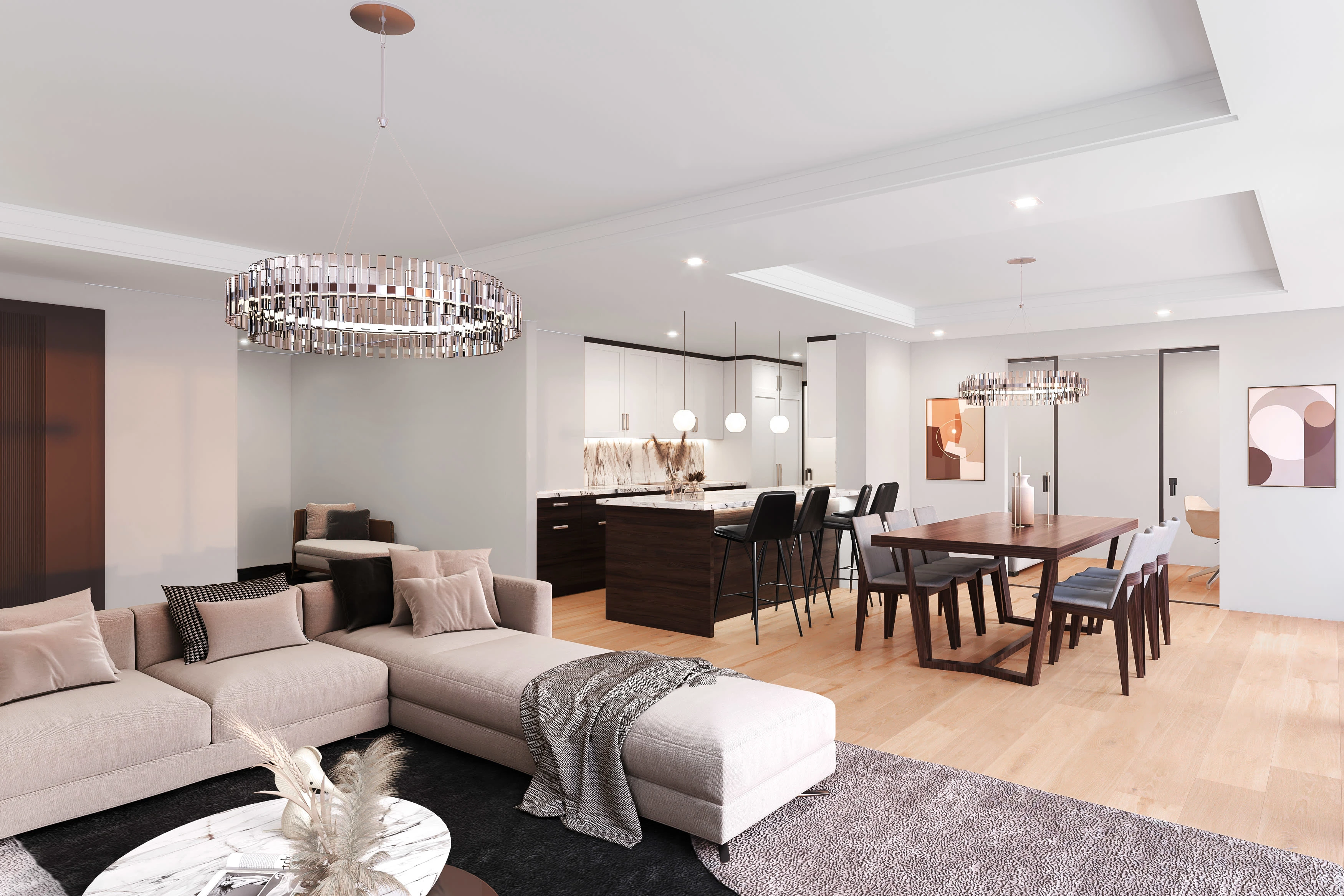 Kitchen / LIving room | Ultra- Realistic 3D Rendering