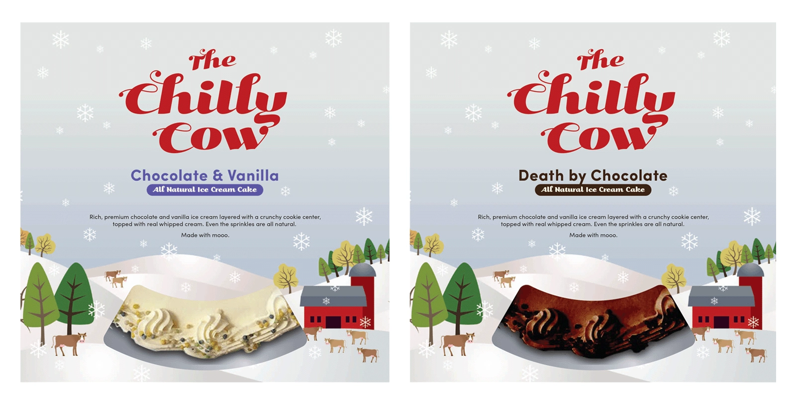 Initial concept work, exploring a festive holiday theme.