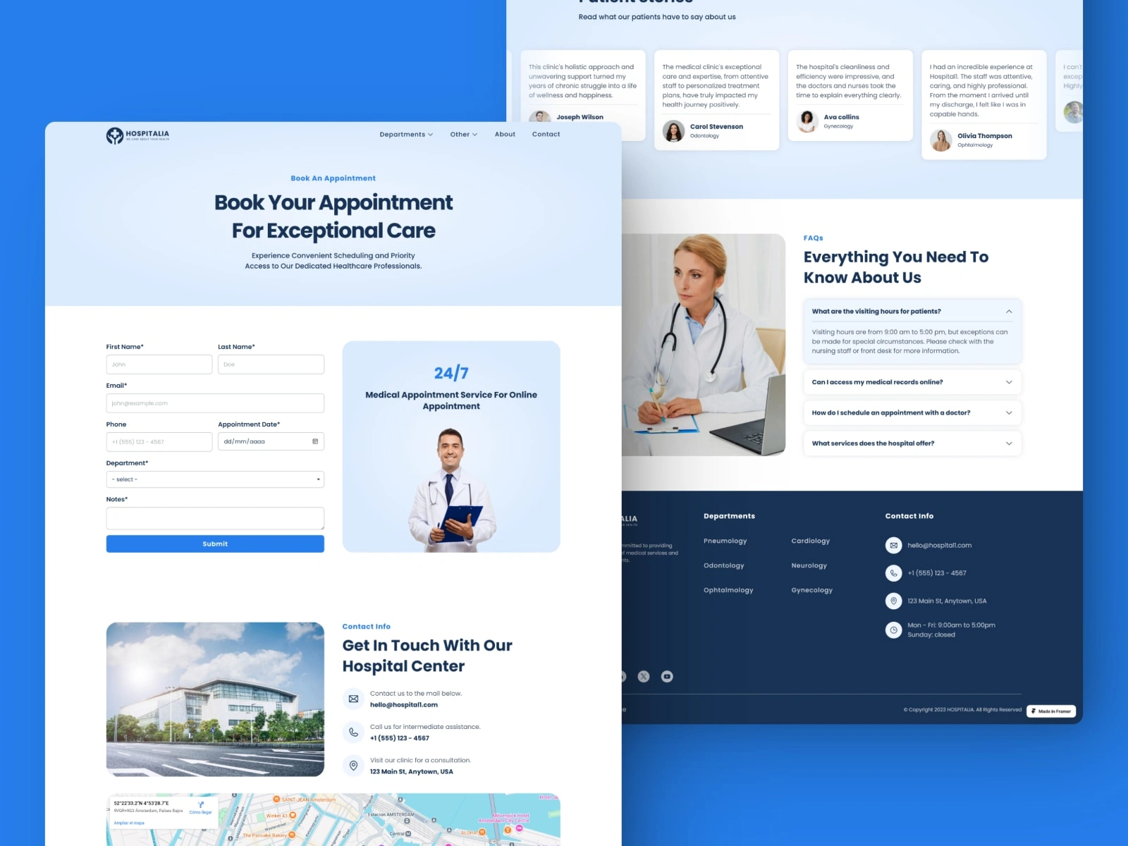 Appointment or contact page