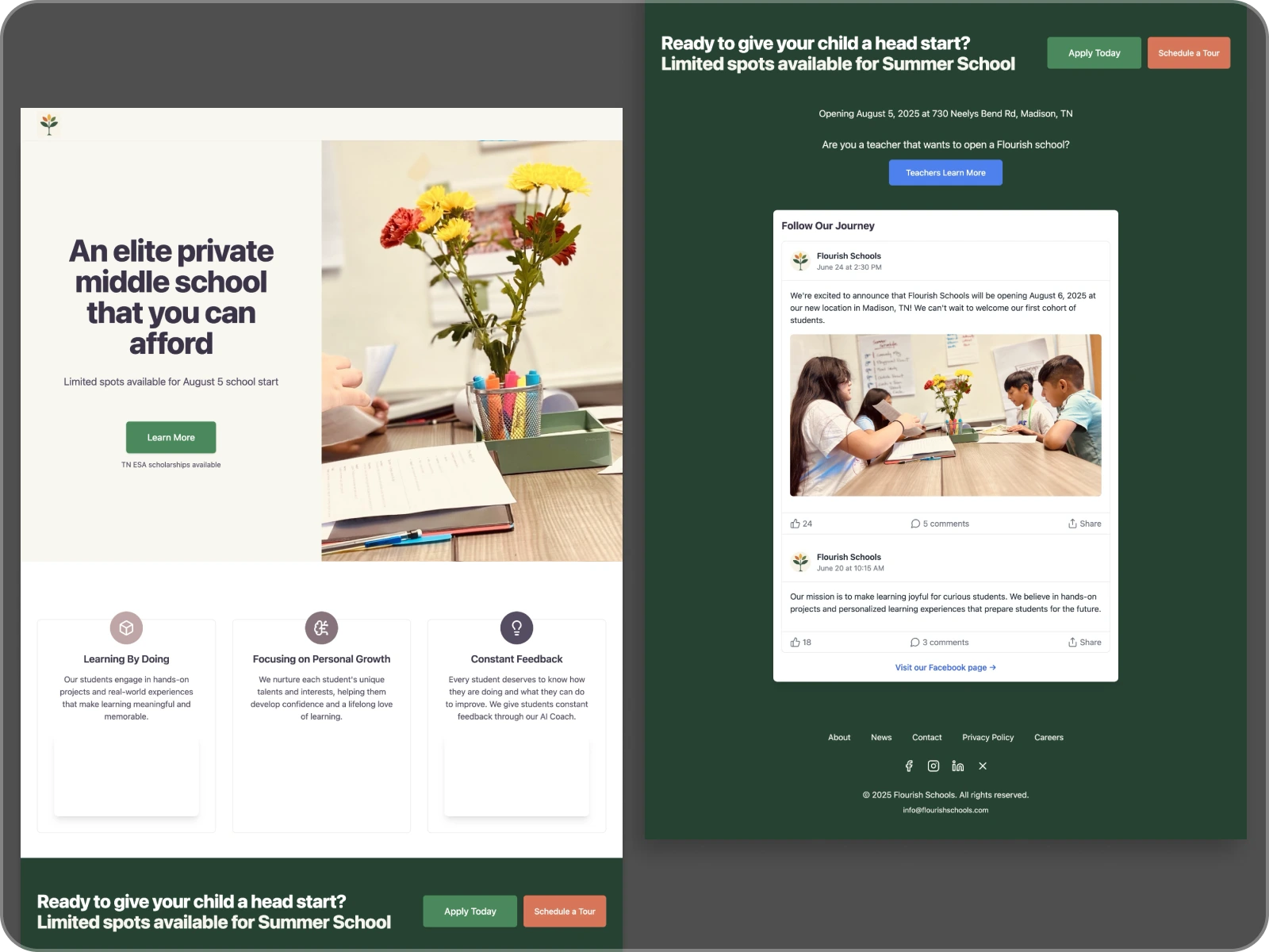 Flourish School's Previous Website