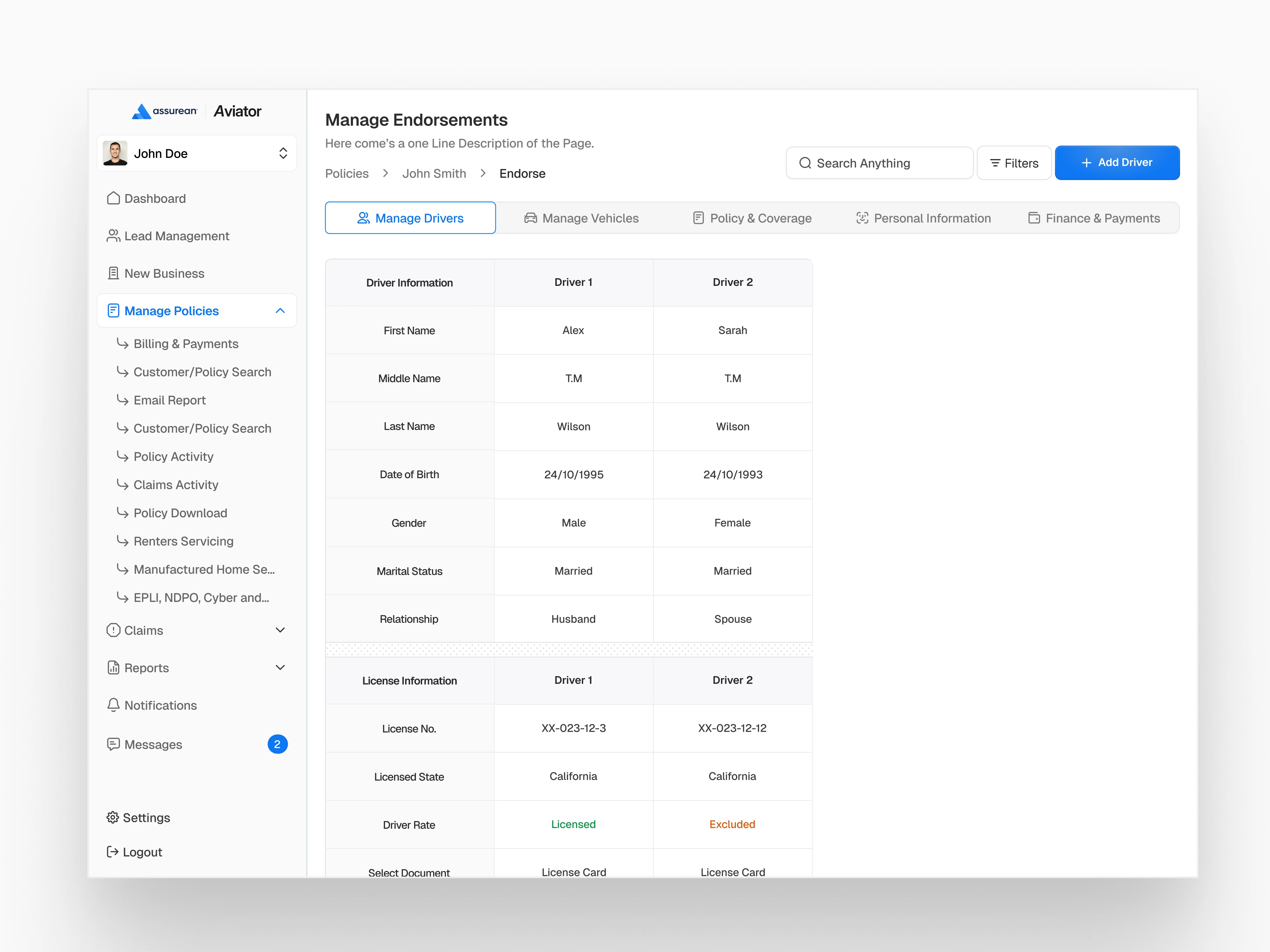 Manage Drivers