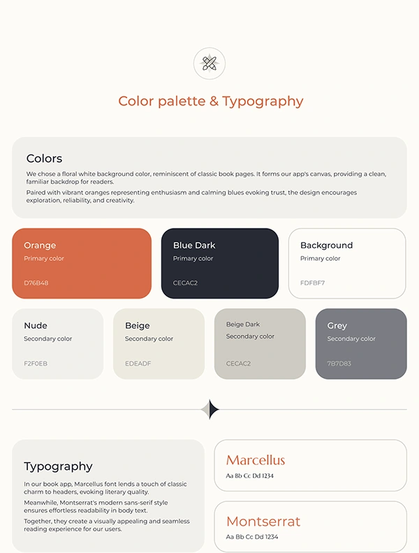 Color palette. Typography.