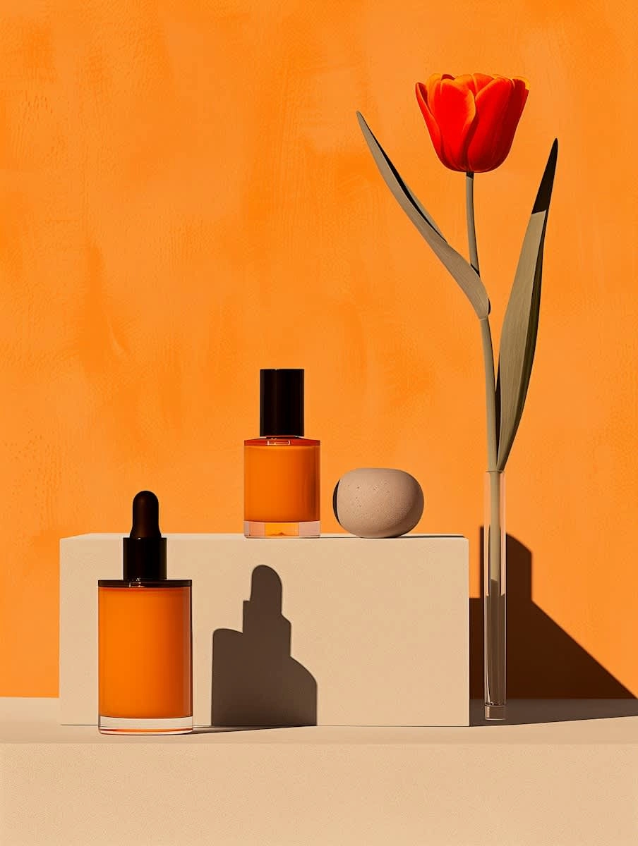 serene still life cosmetics composition