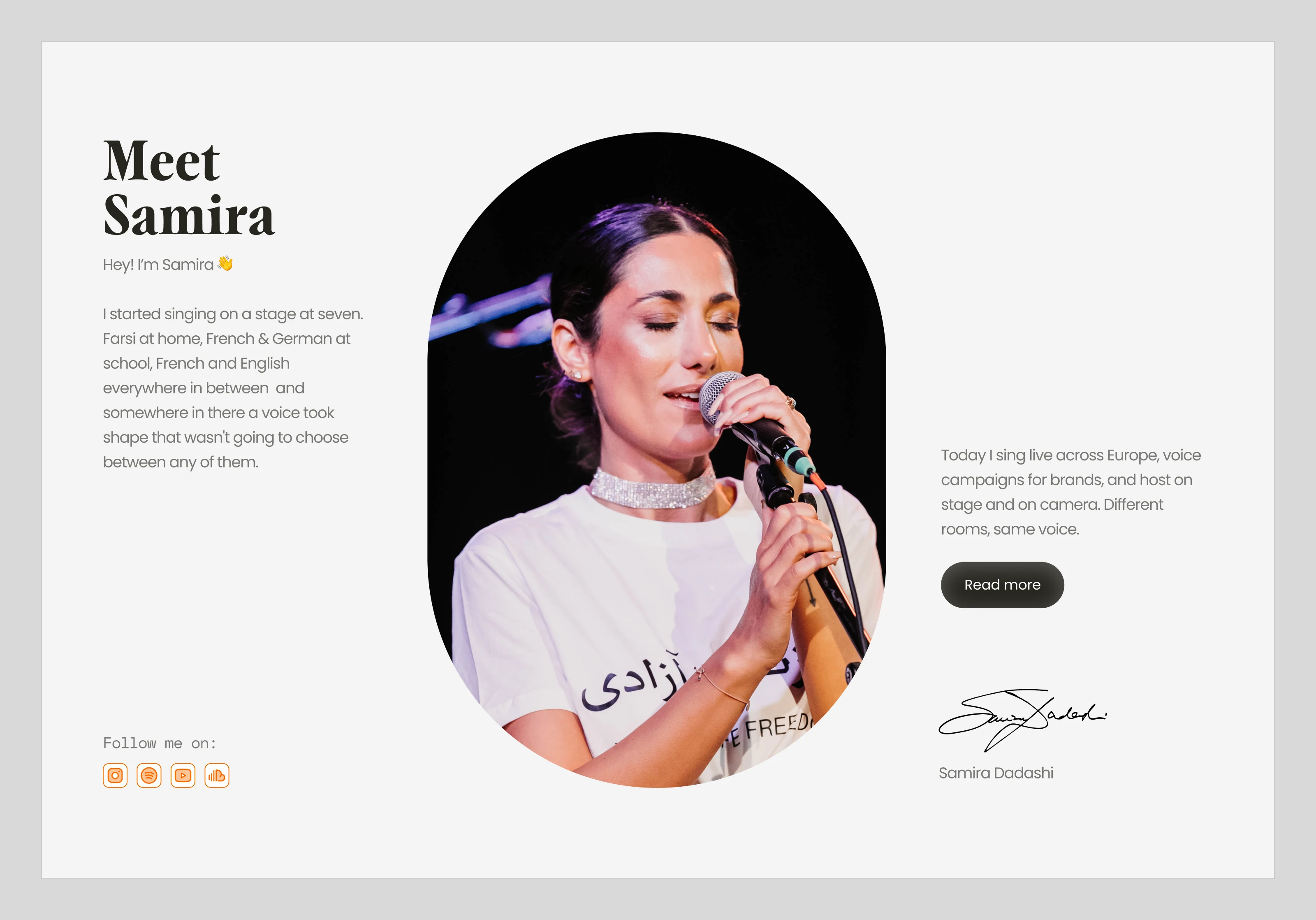 Samira's new site about section