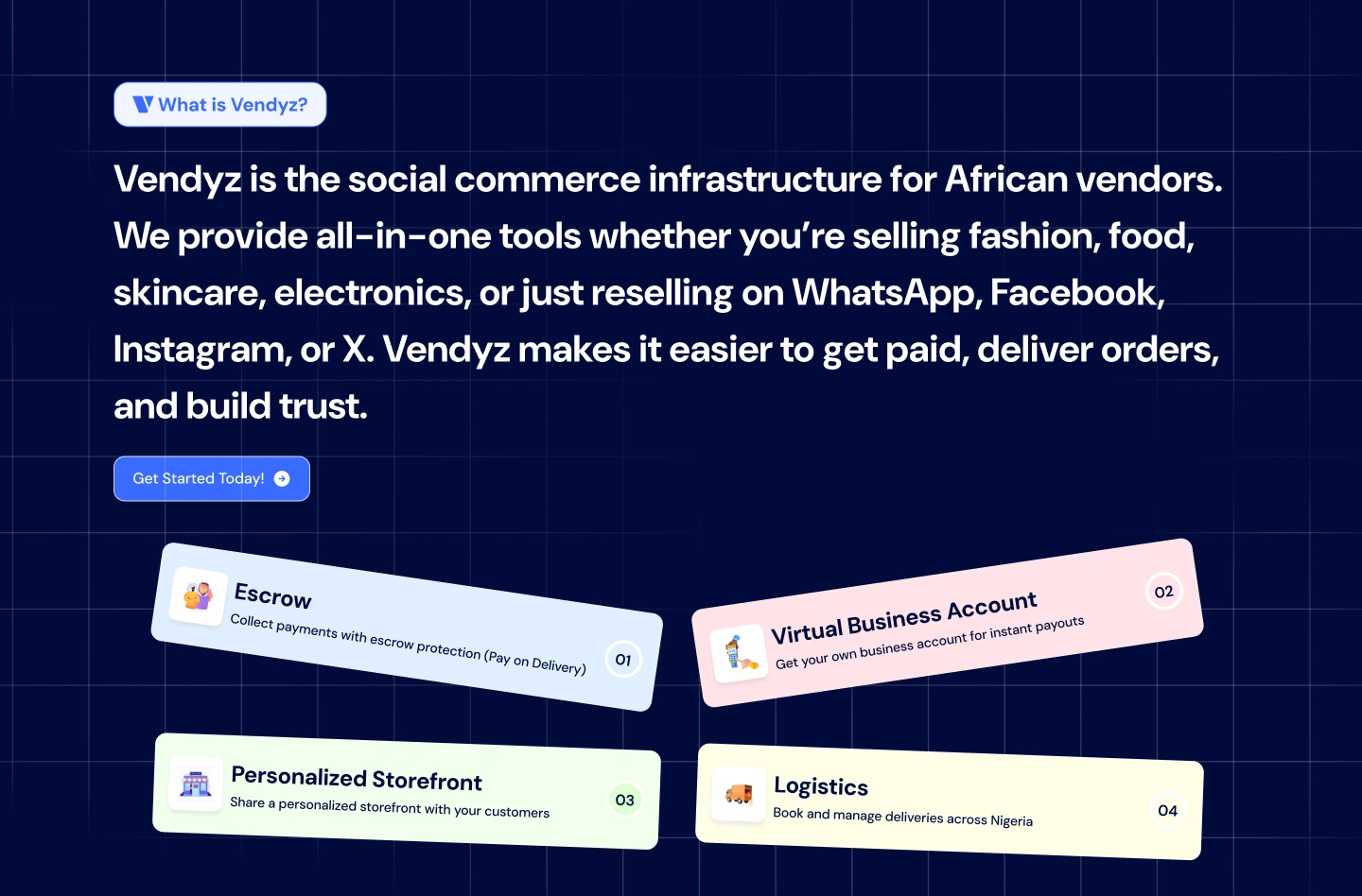 Placed strategic UI cards showcasing the services rendered