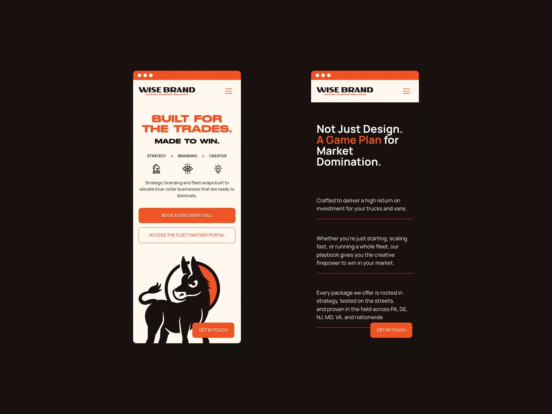 Wise Brand Mobile Sections