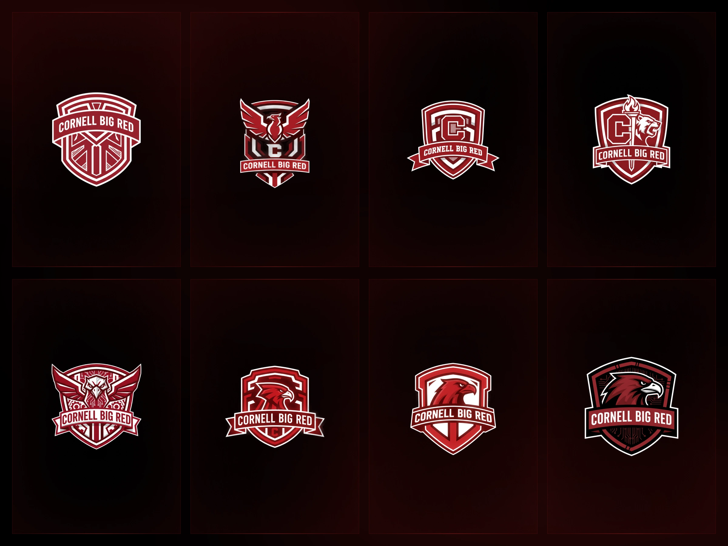 Fierce red-driven badge with clean shield structure and competitive typography.