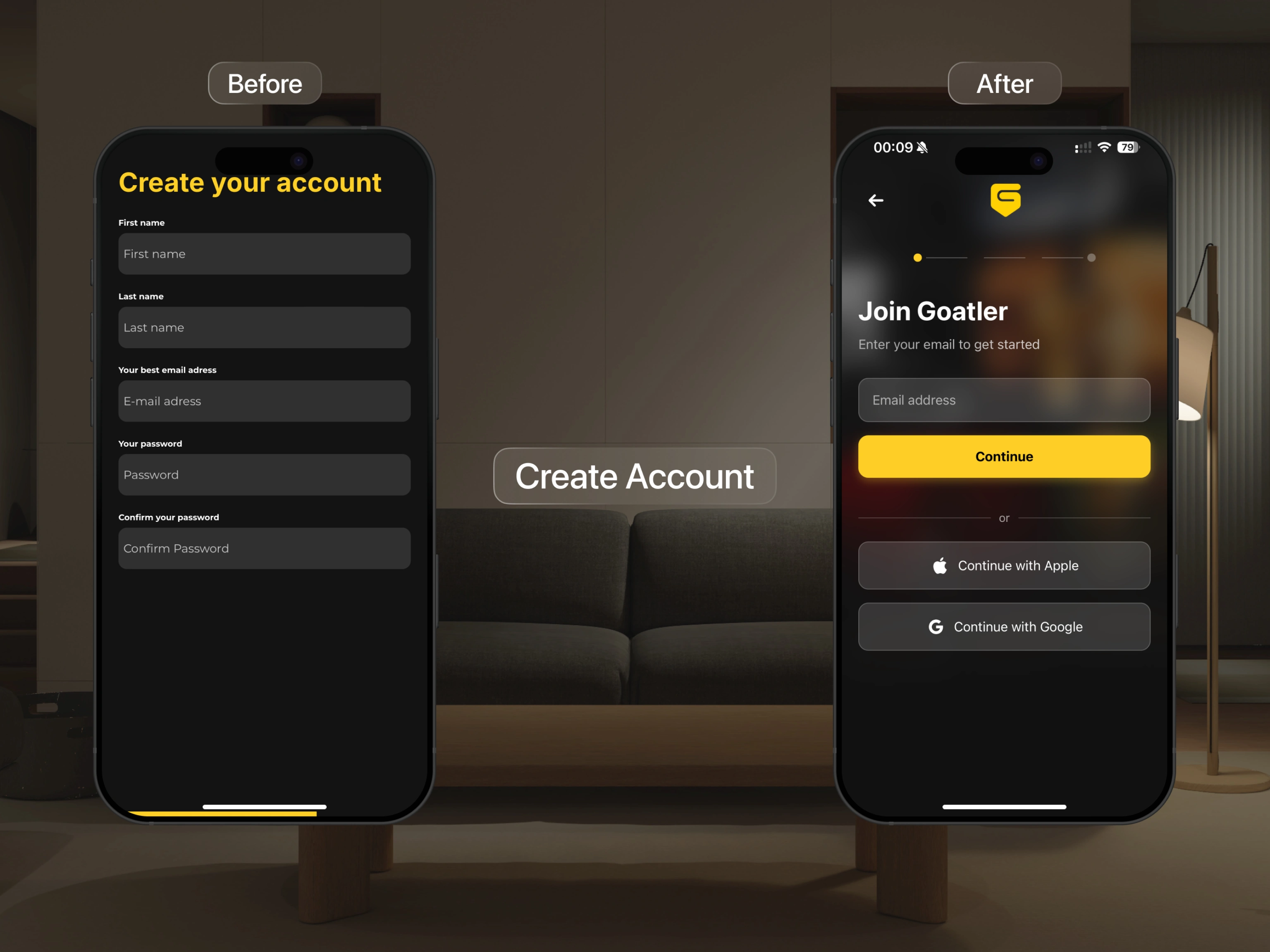 Account creation step