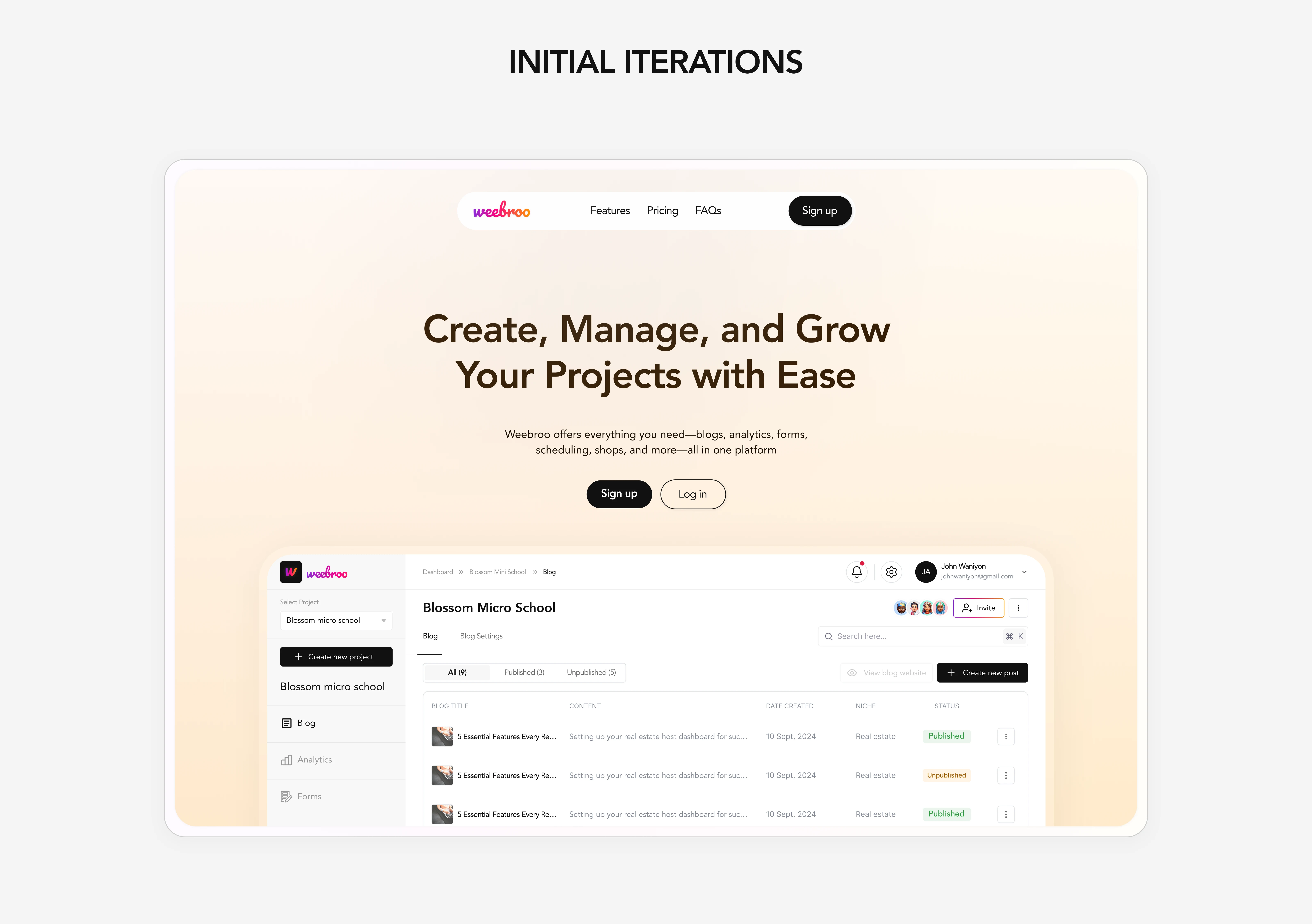 INITIAL HERO SECTION ITERATION
