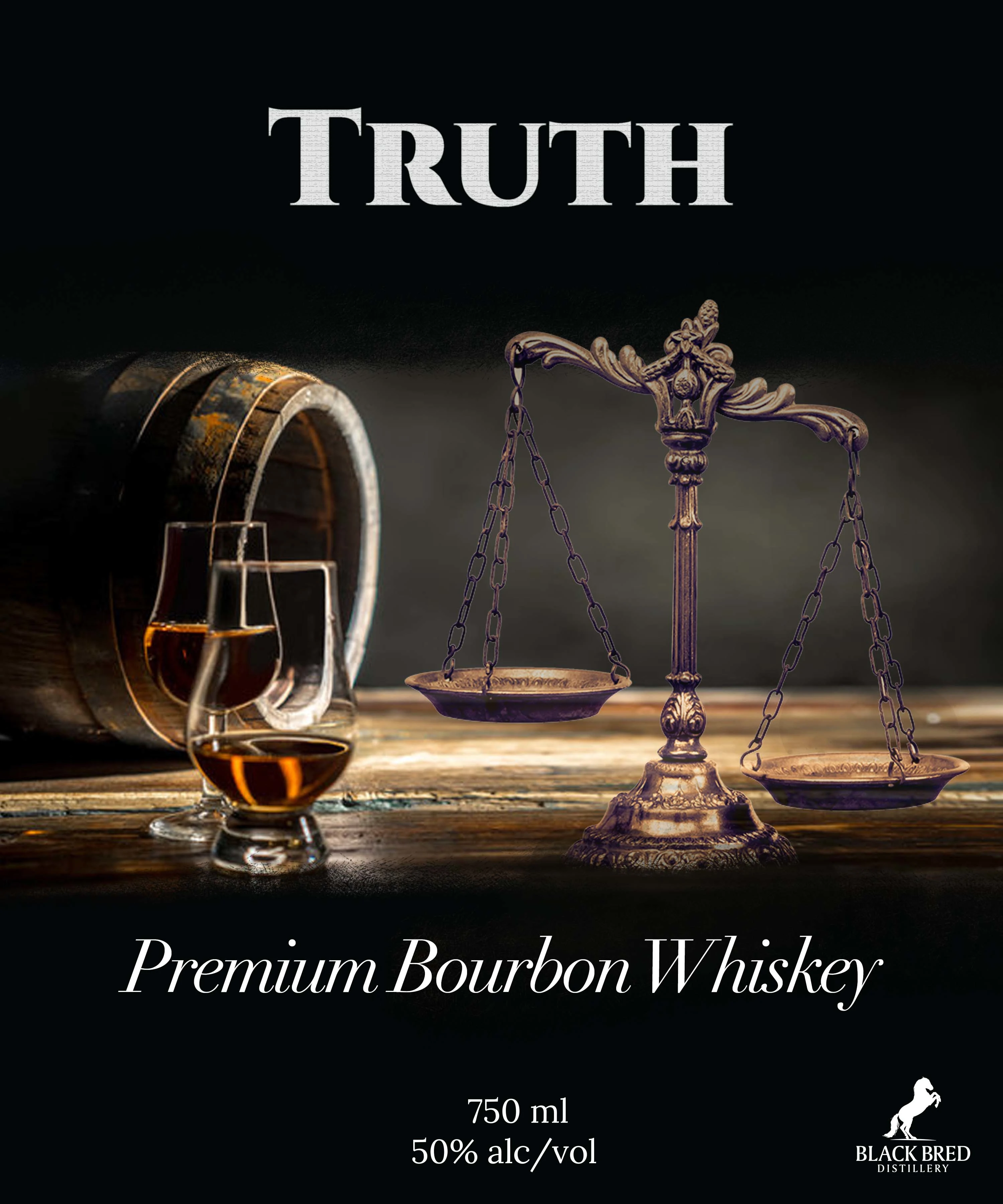Truth Bourbon Whiskey Front Design