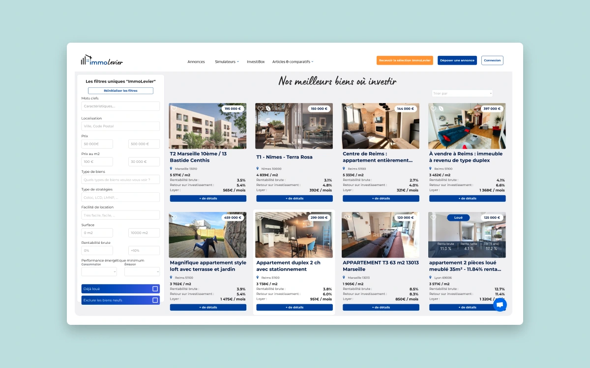 property listing page