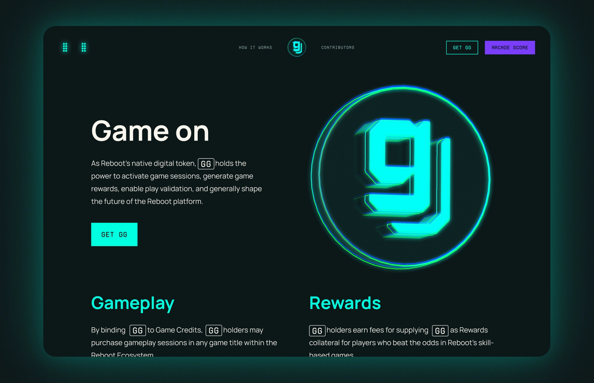 3d "gg" Icon built in Spline
