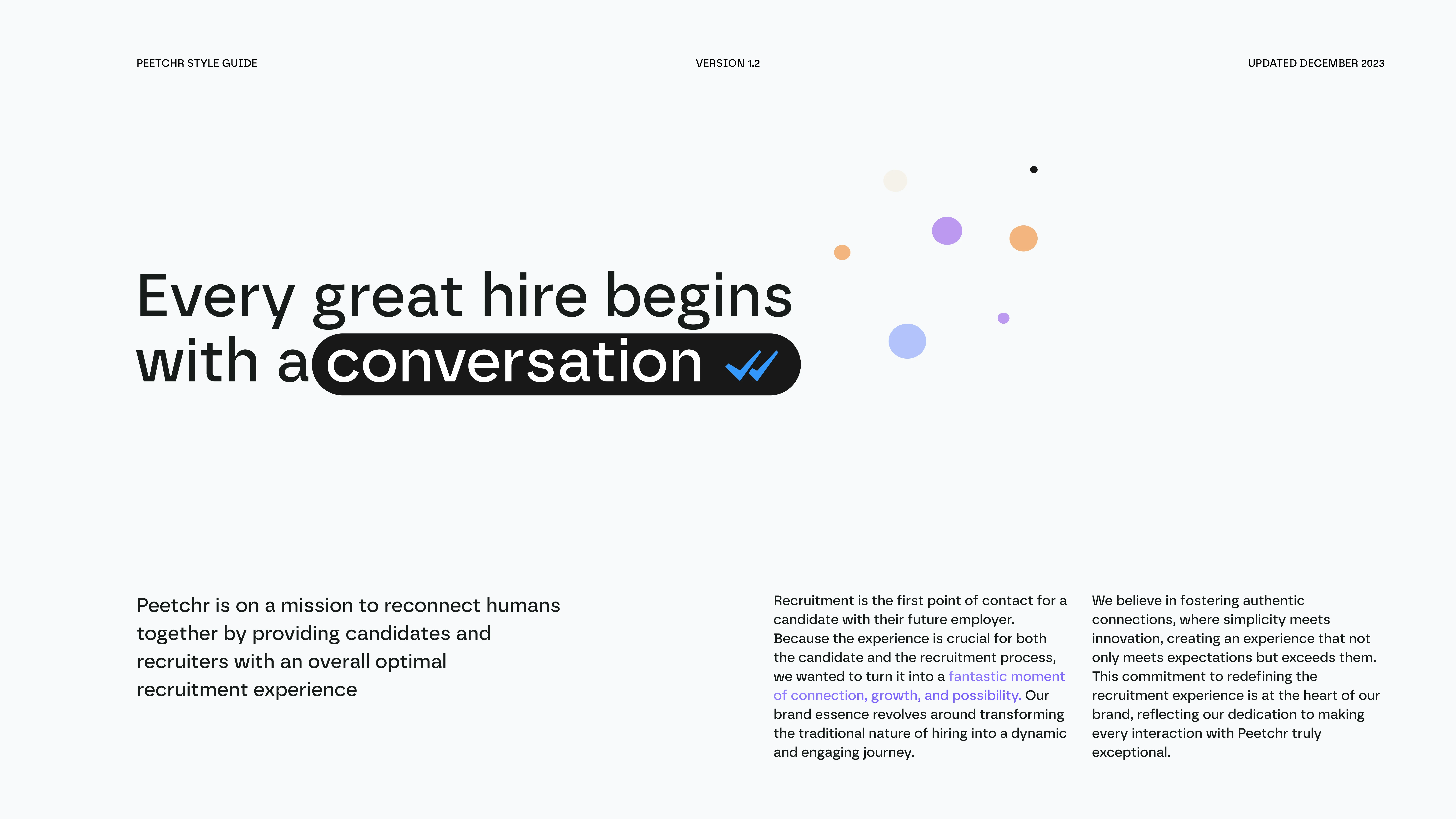 Sample from the Brand Deck for Peetchr.