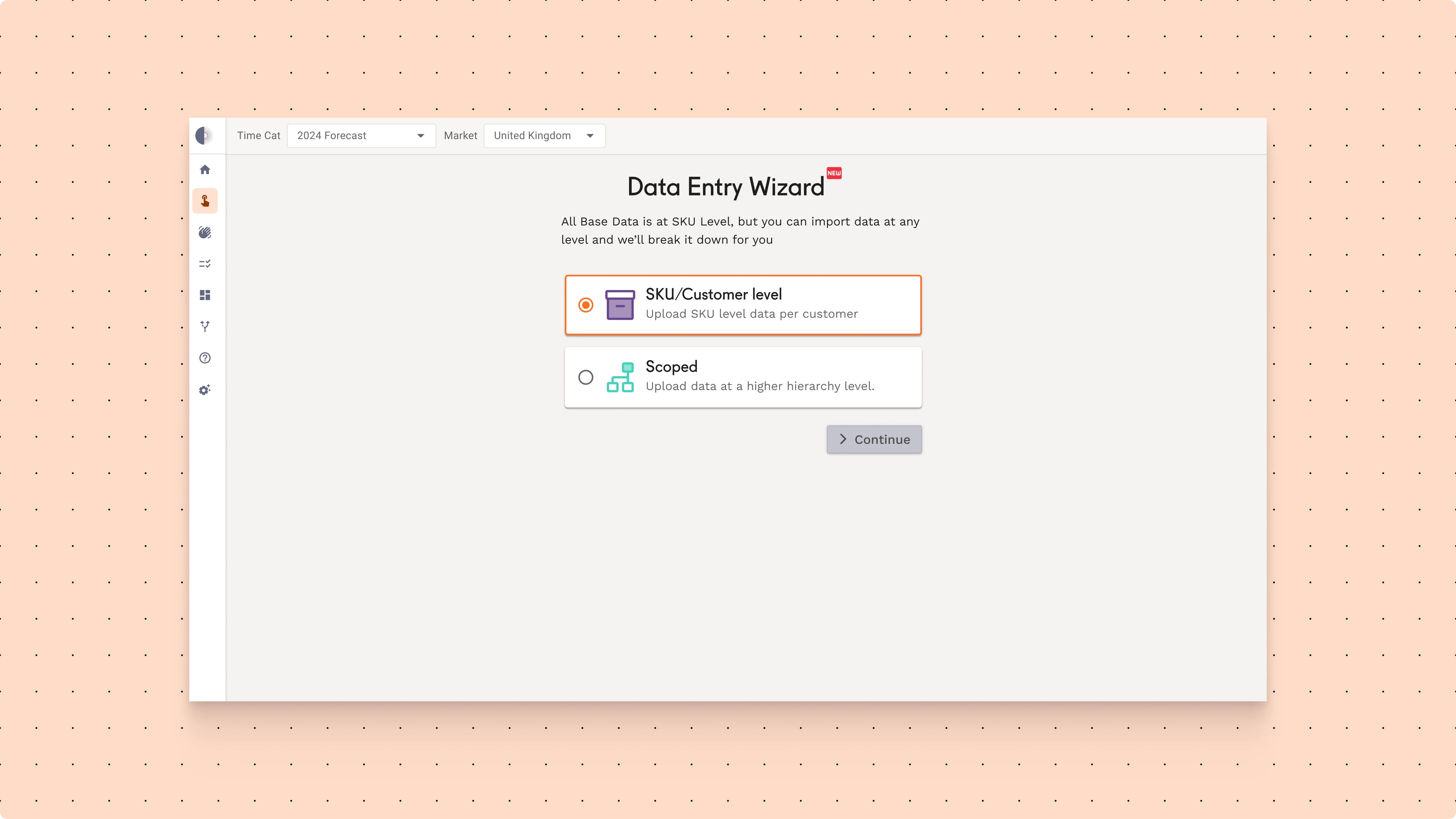 Early Figma concept for Data Entry Wizard