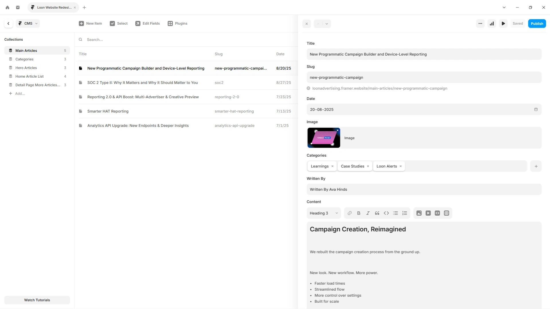 CMS Collection Management