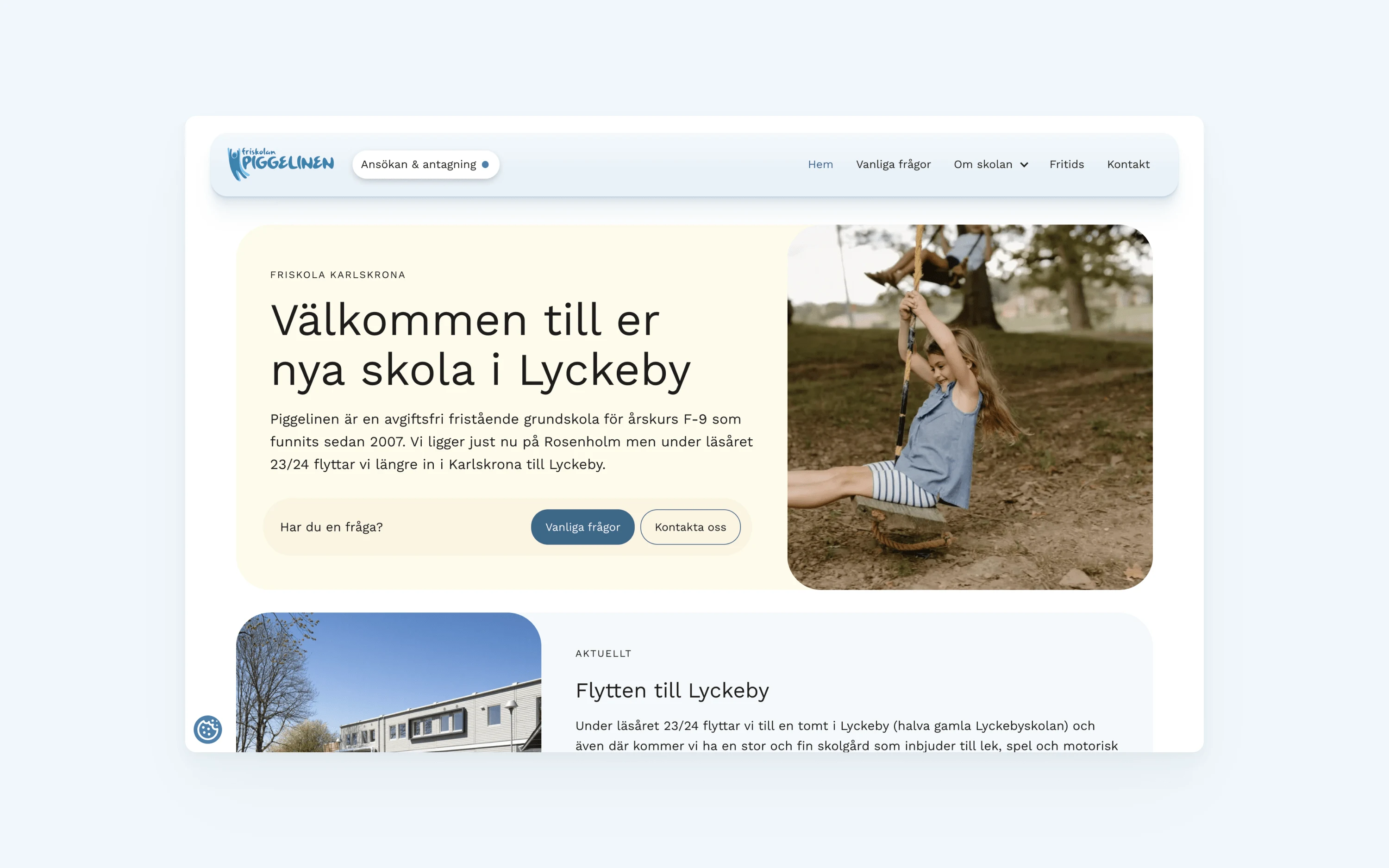 Piggelinen is an independent school in southern Sweden for grades kindergarten through year nine with a strong emphasis on physical activity.