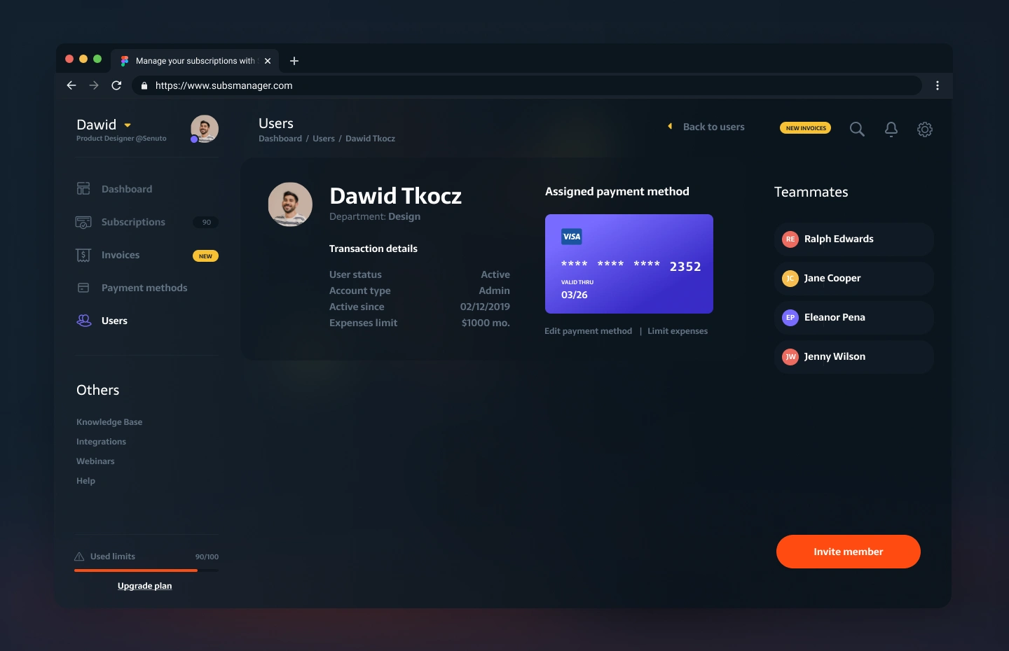 Users - single preview