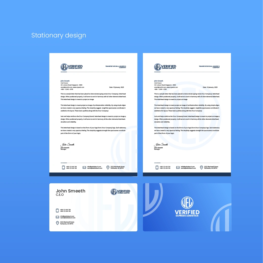 Letter head and complimentary card