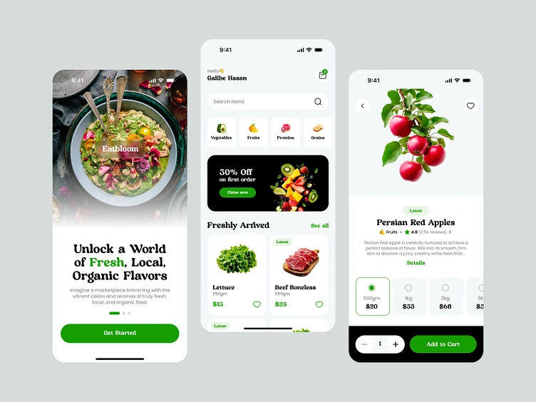 EatBloom☘️| Healthy Food Marketplace UI by Galibe Hasan Joy