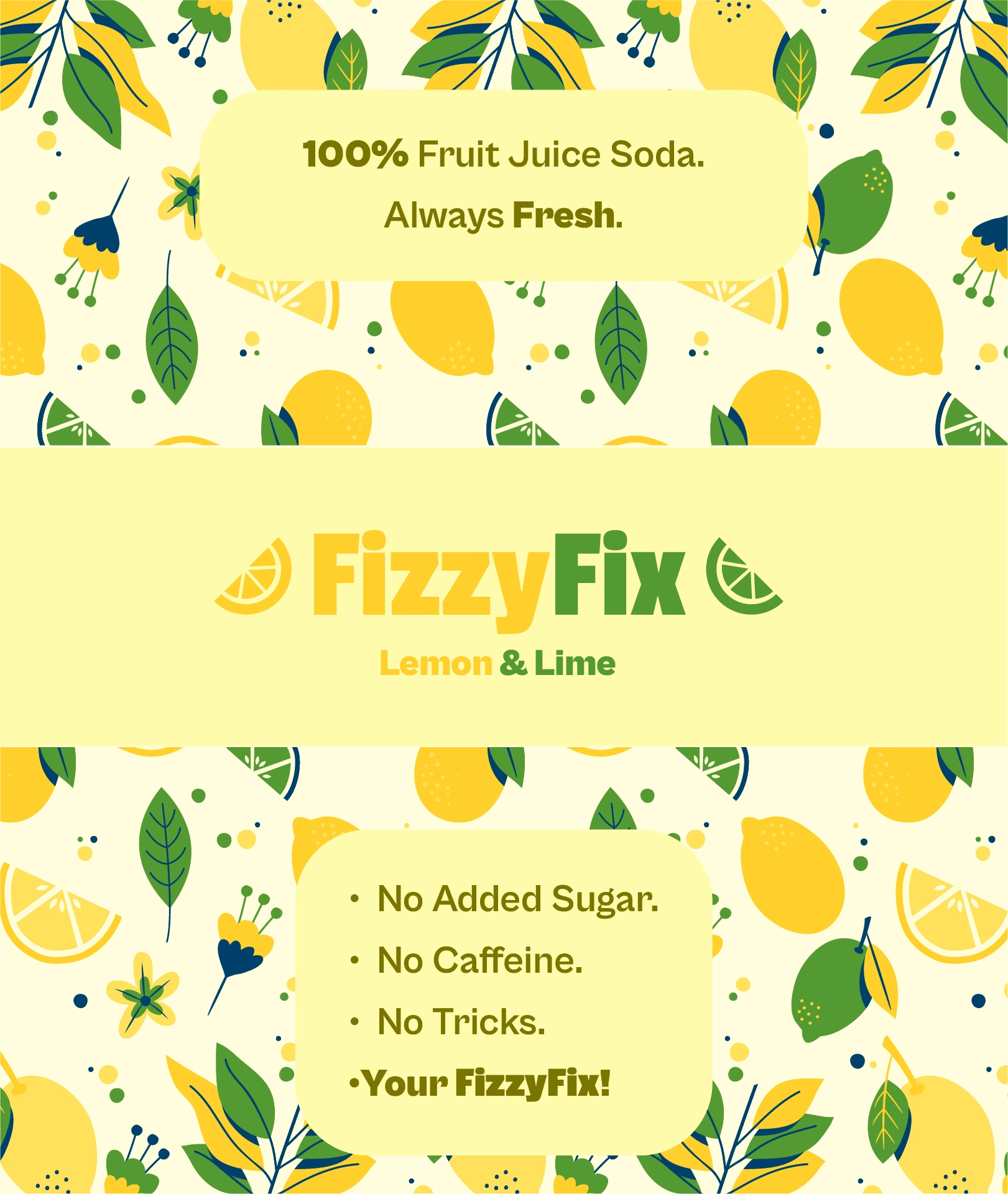 Lemon Flavour Aluminium Can Packaging Design