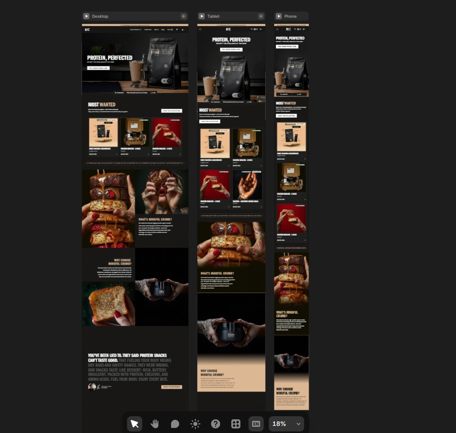 Framer website for Mindfulcrumb.com