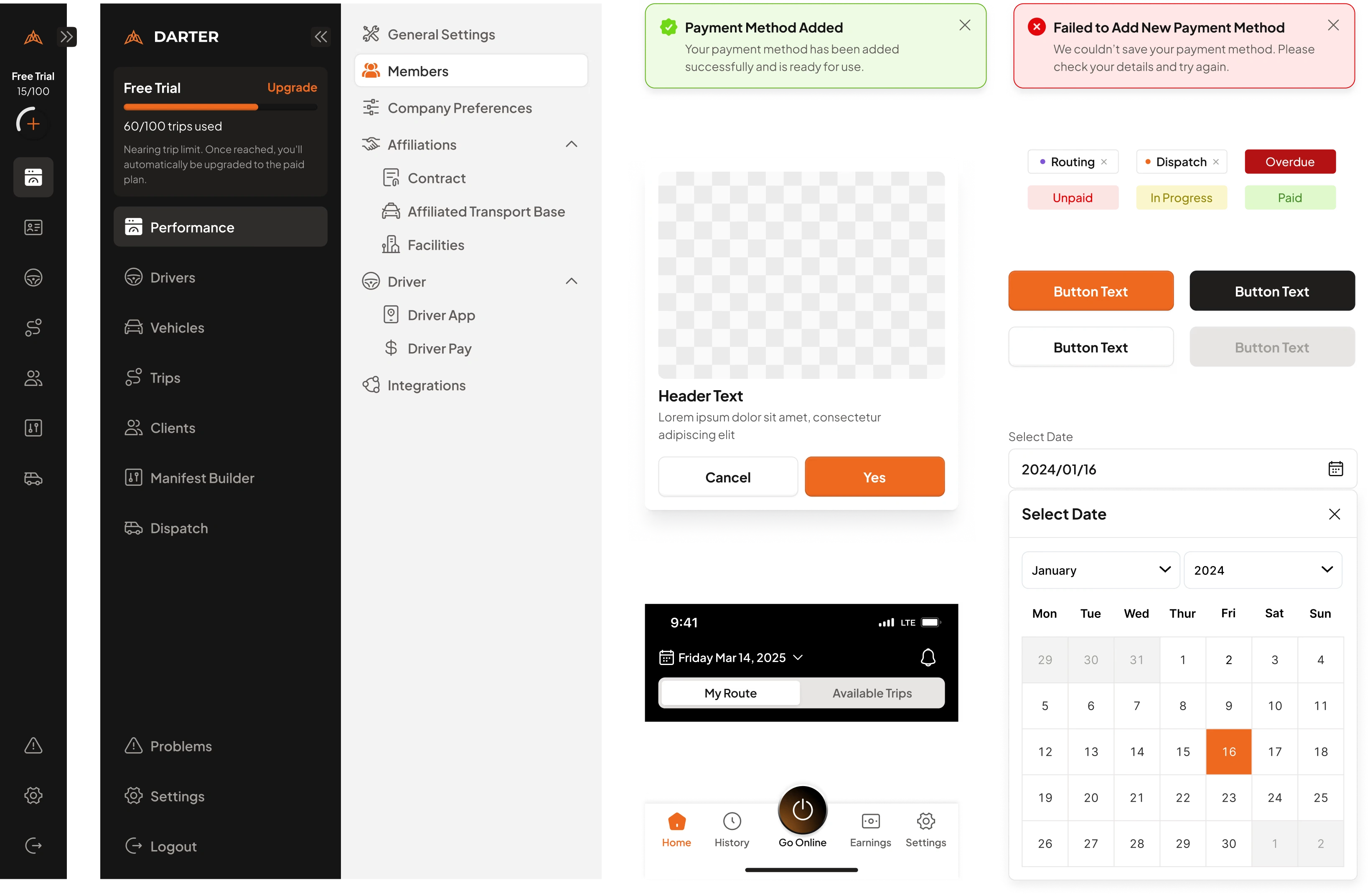 Darter's UI Components