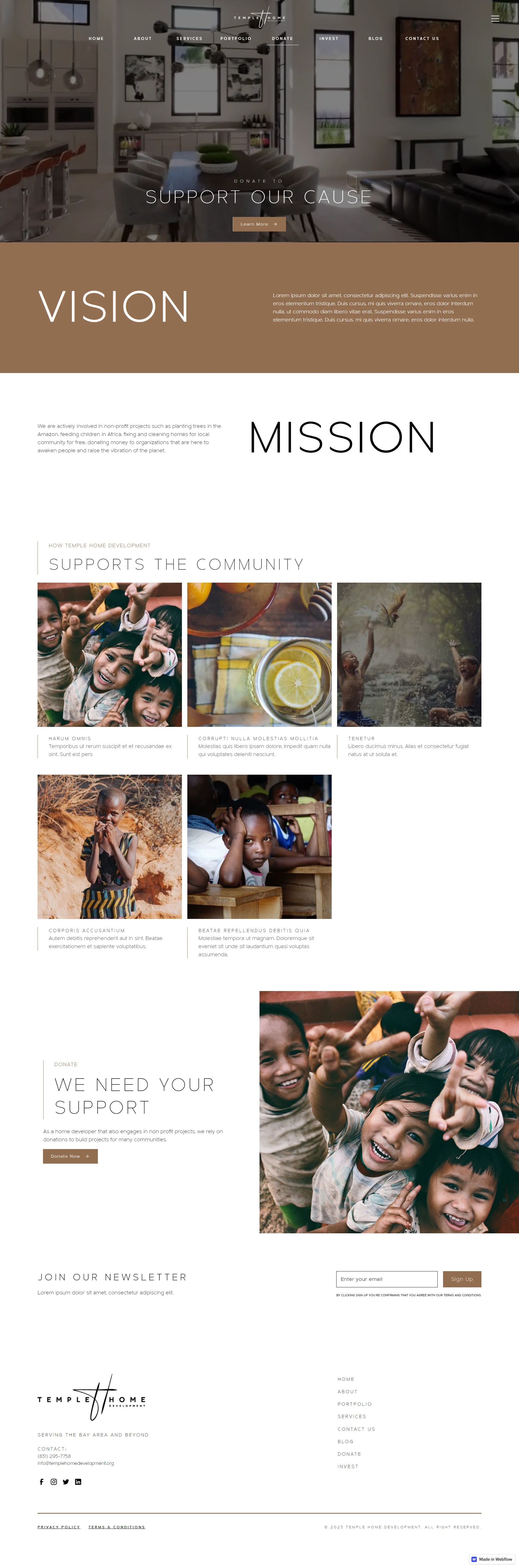 Temple Home Development Donation Page