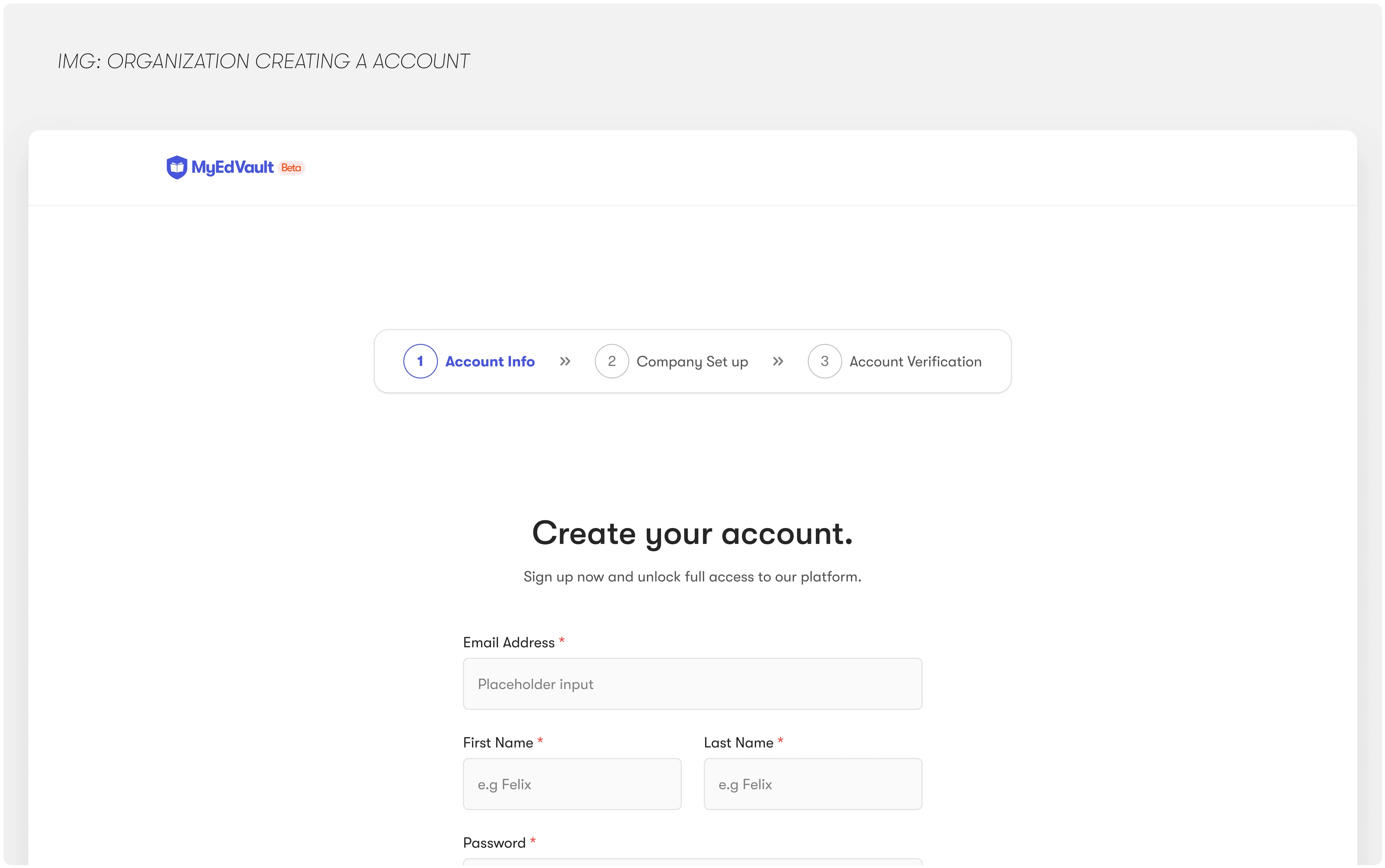 Create an Account With MyEdVault