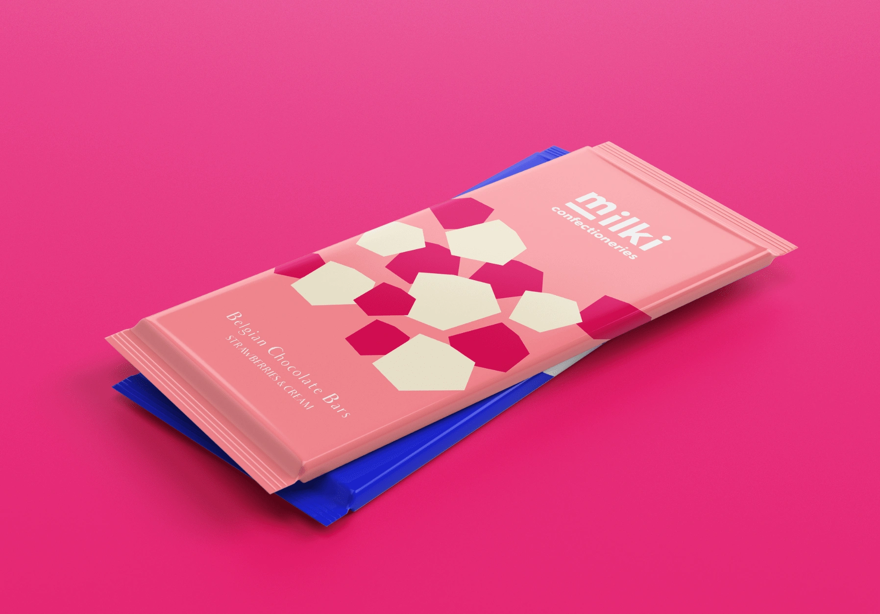 Fig. 2 Strawberries & Cream Chocolate Packaging (Pink Background)