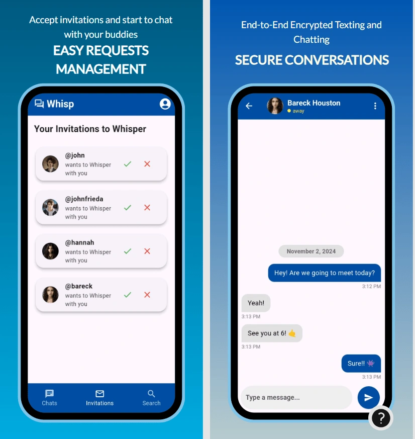 Screenshots are of original application