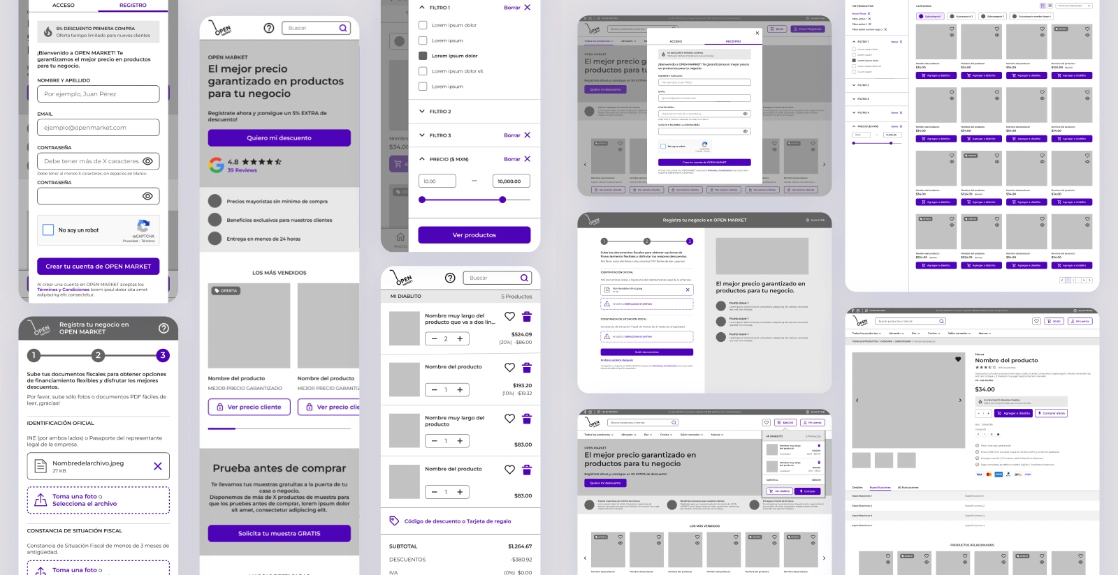 High-fidelity Wireframes