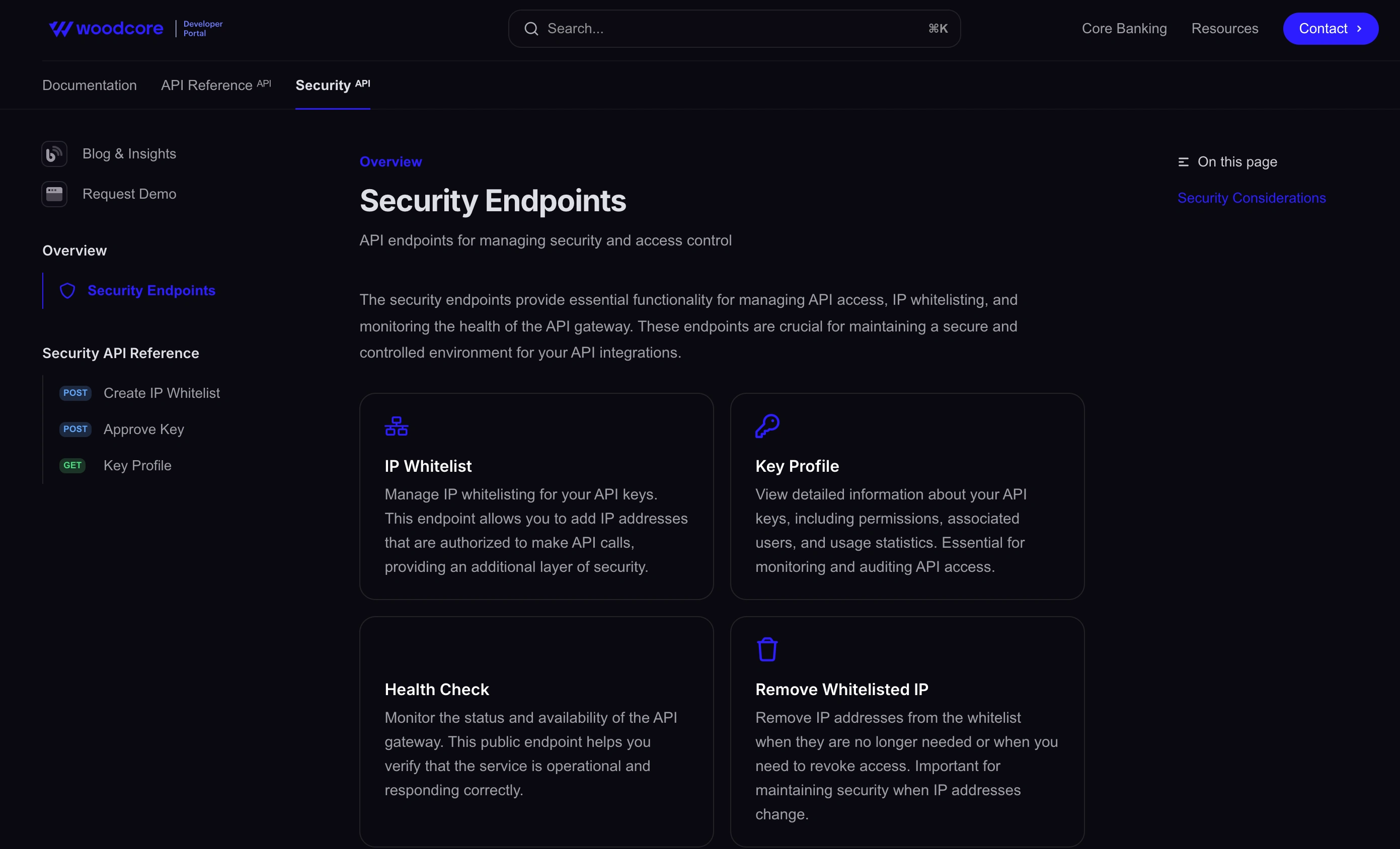 Woodcore Security Endpoints