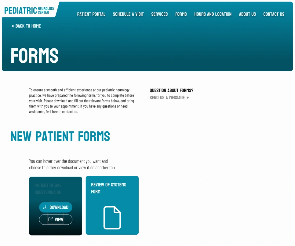 Top of Forms Page