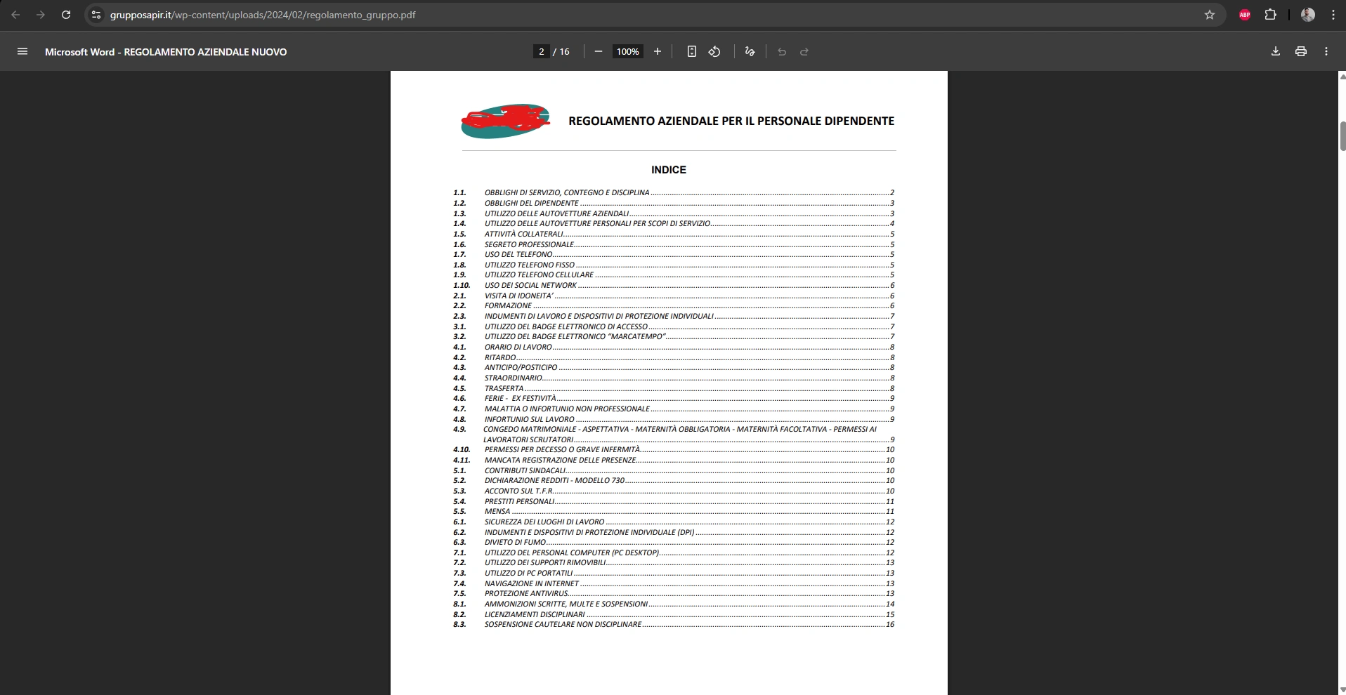Example of Business Policy Document PDF