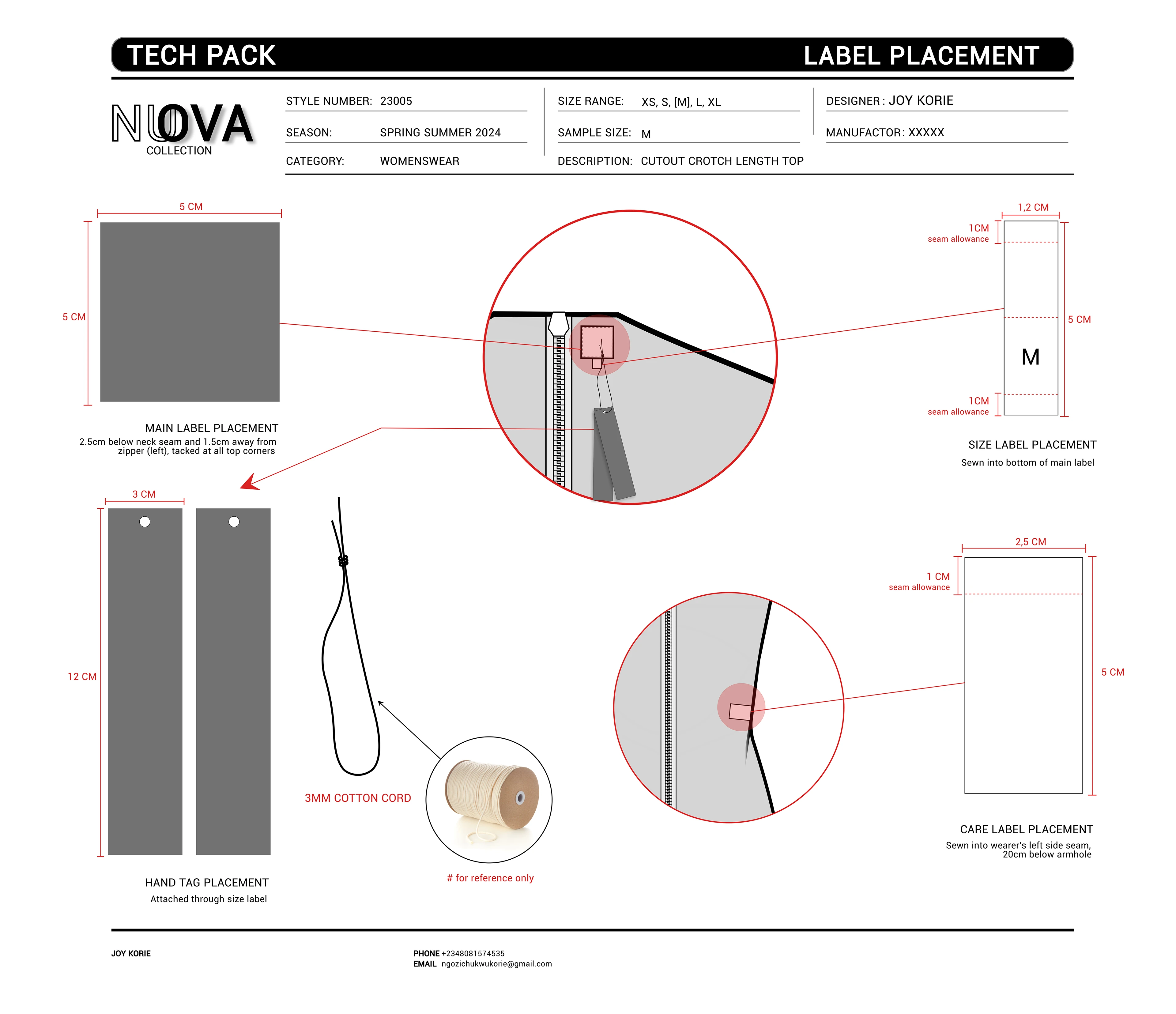  LABEL PLACEMENT: This page provide information for labels and label position/placement.