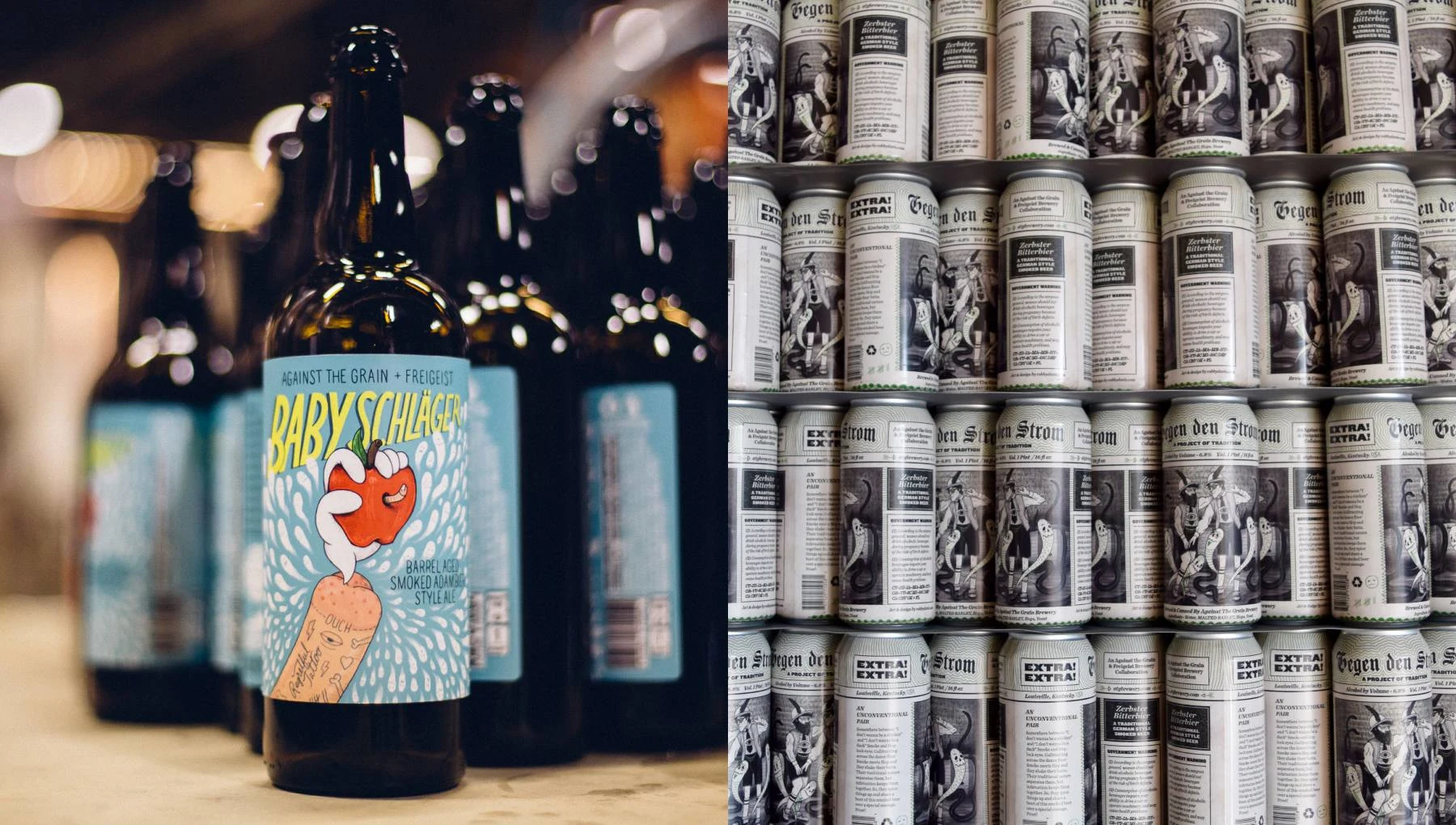 Babyschlager and Zerbster Bitterbier packaging.