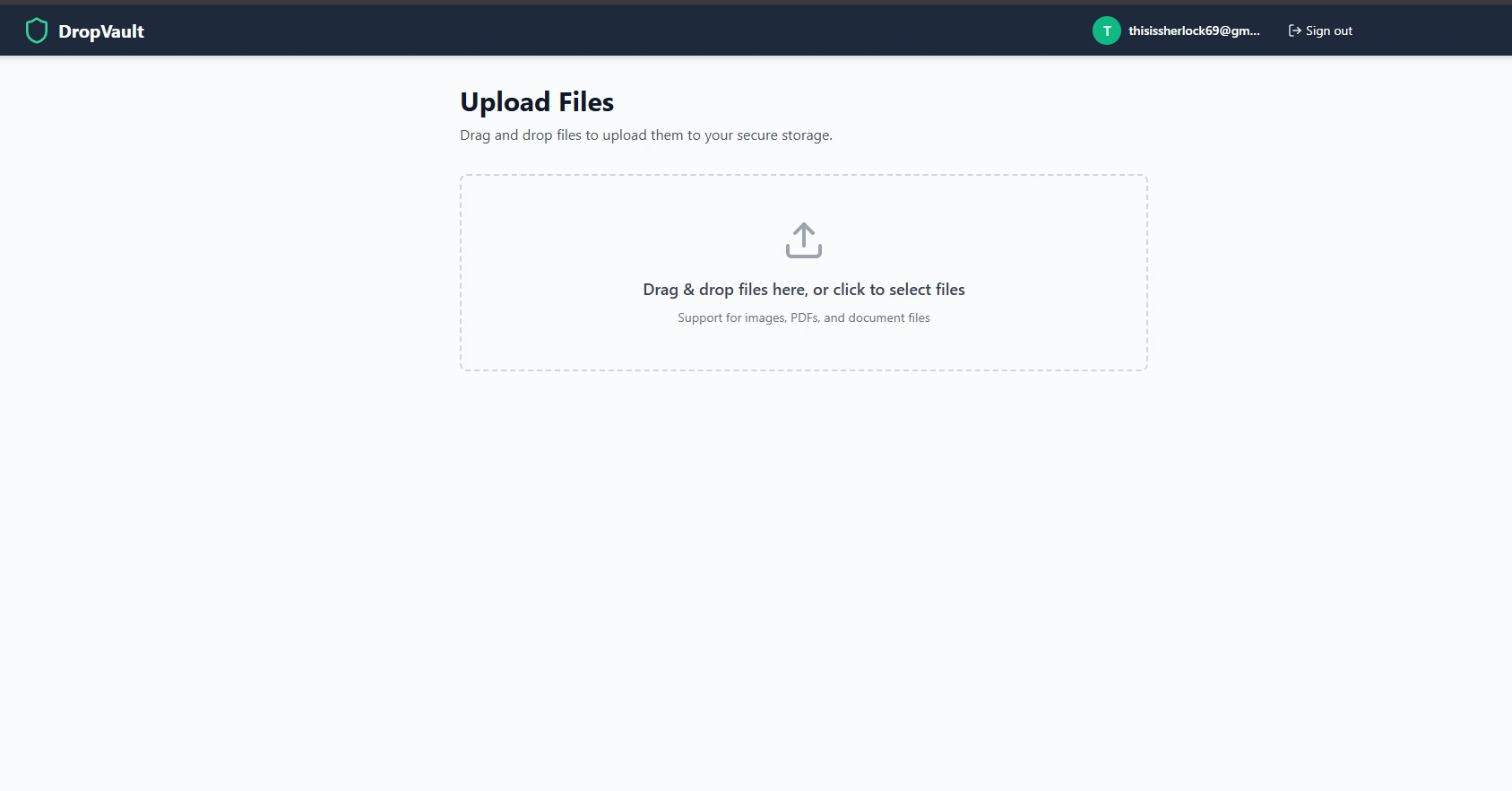 DropVault- Upload Files