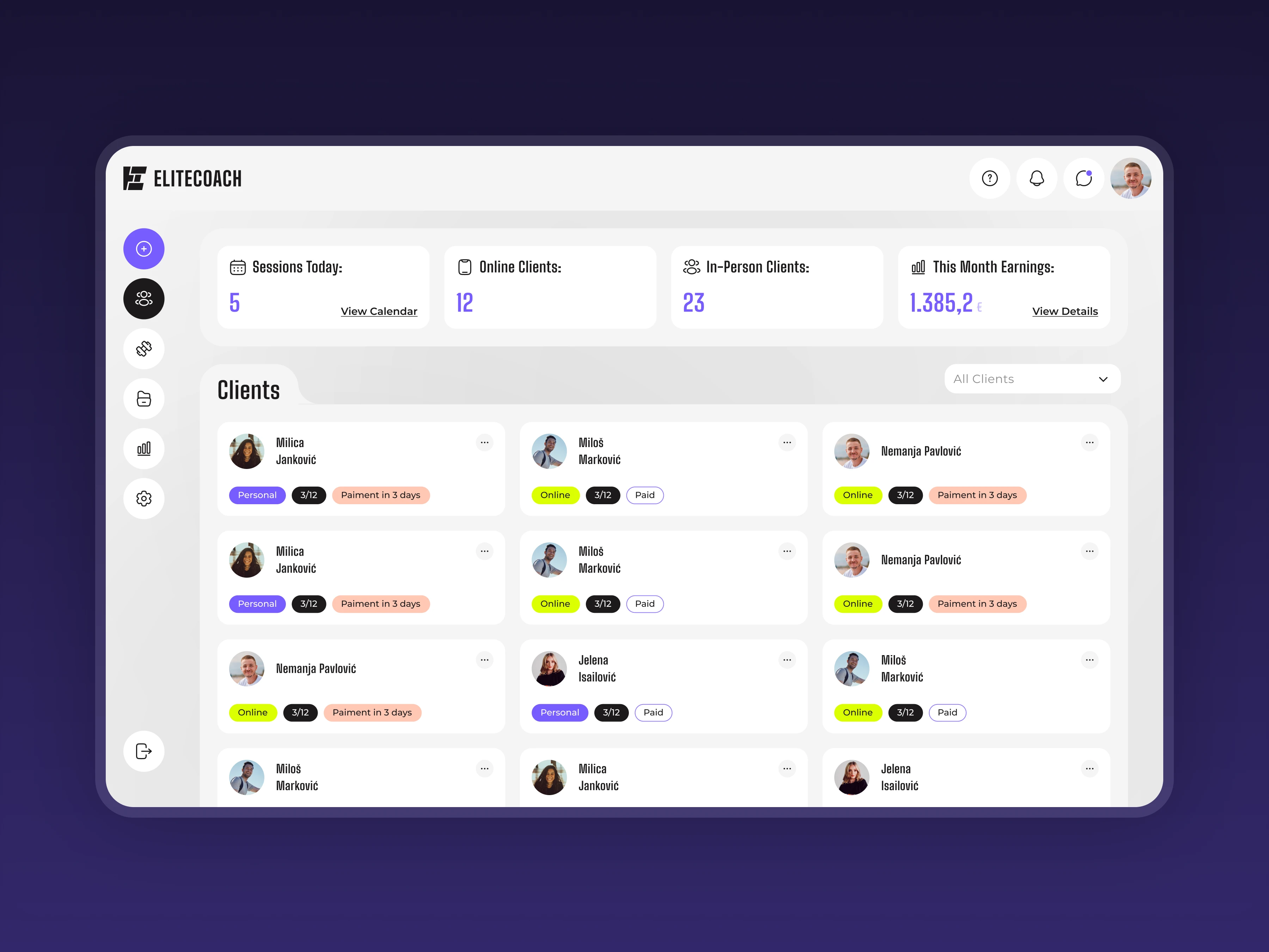 Trainers Dashboard