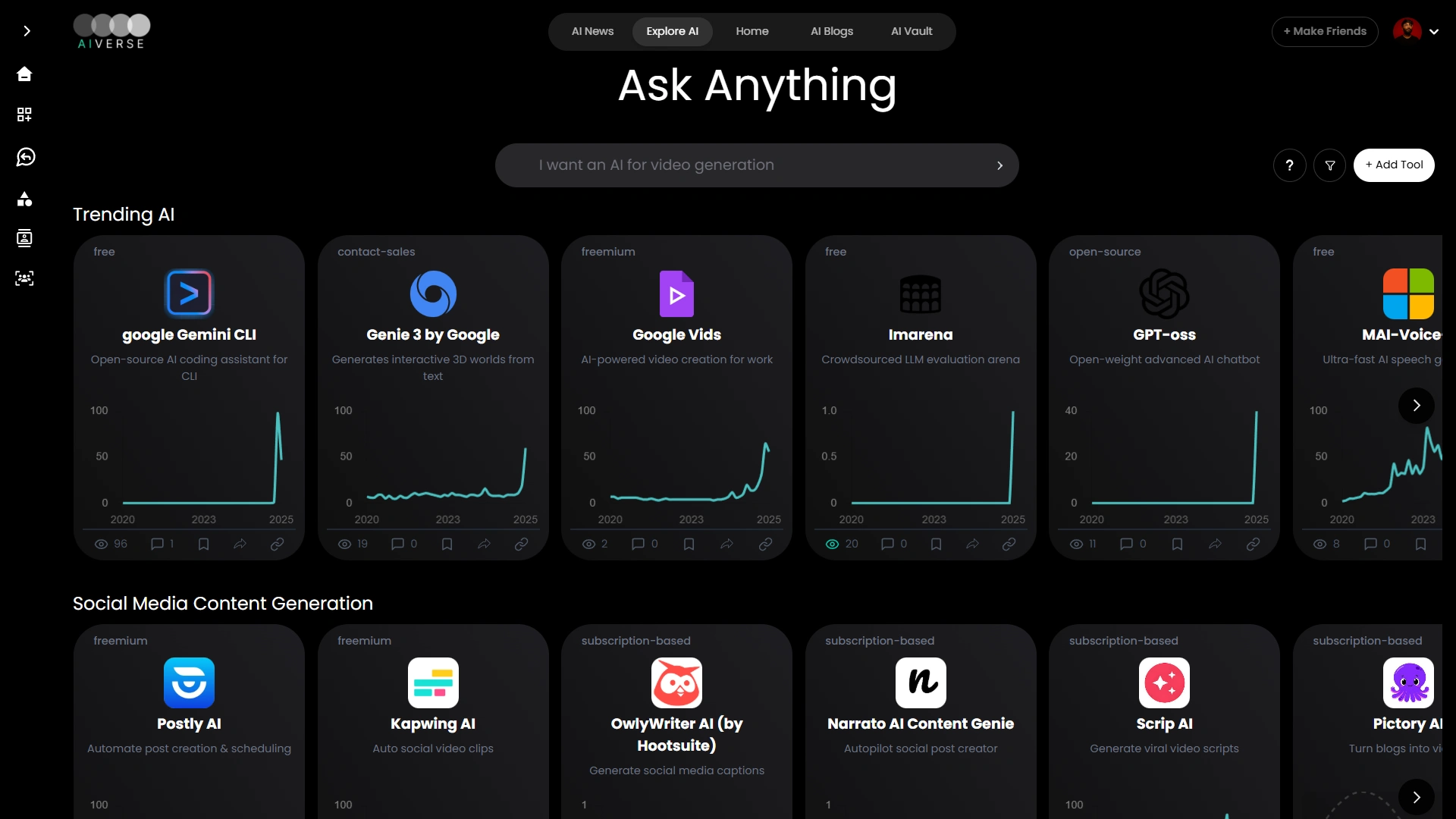 Interactive AI Tool Detail Page featuring upvotes, comments, tags, and creator insights — designed for smooth engagement and instant feedback.