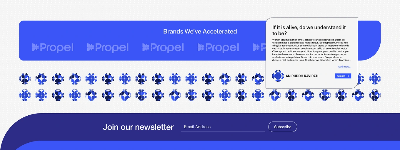 The generative logo makes it appearance wherever authorship of content can be referenced - in this image, recent contributions to the wall are shown as a collage of the "talismans" assigned to each contributor near the footer of the landing page